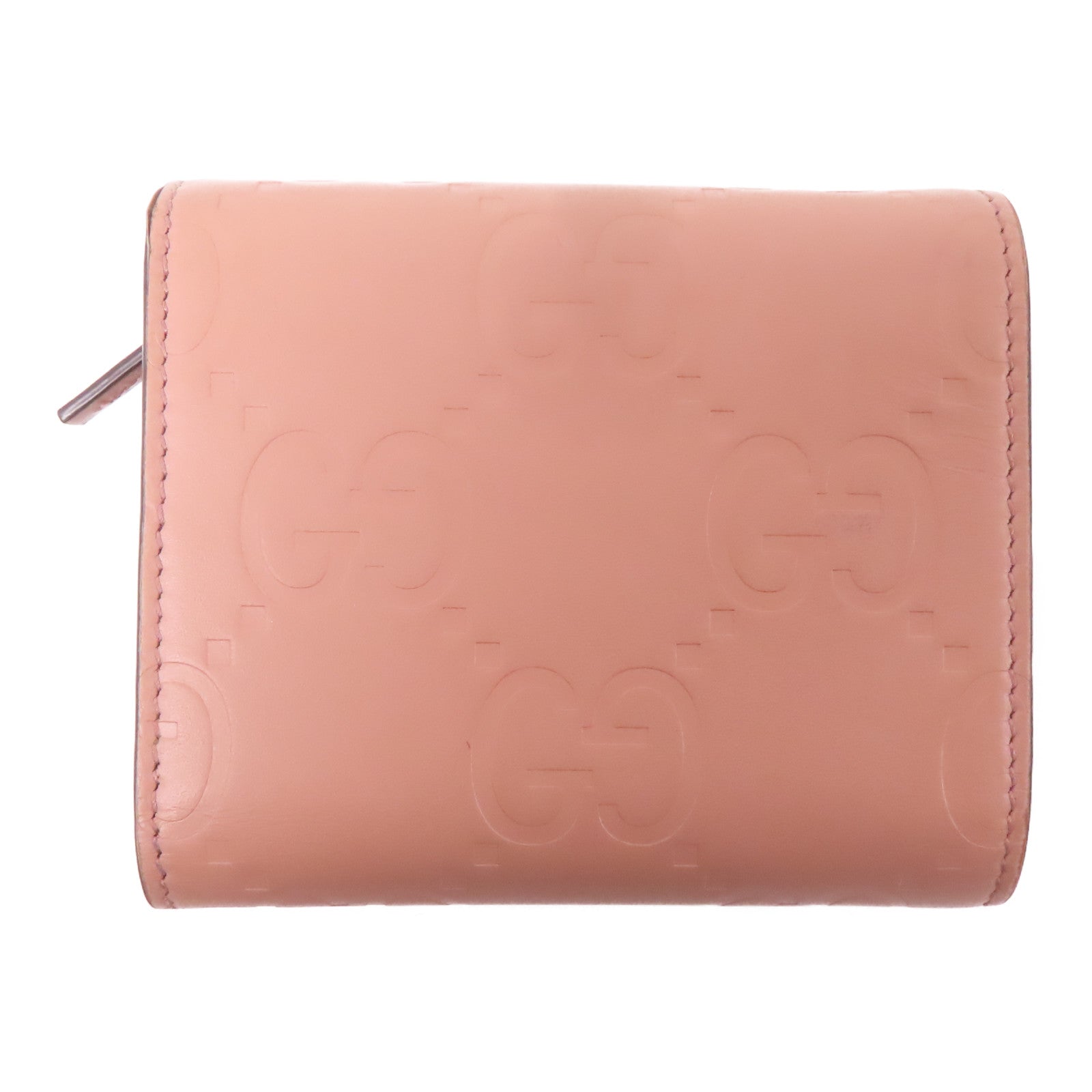 GUCCI 牛皮皮革Pocketbook金扣錢包粉紅色