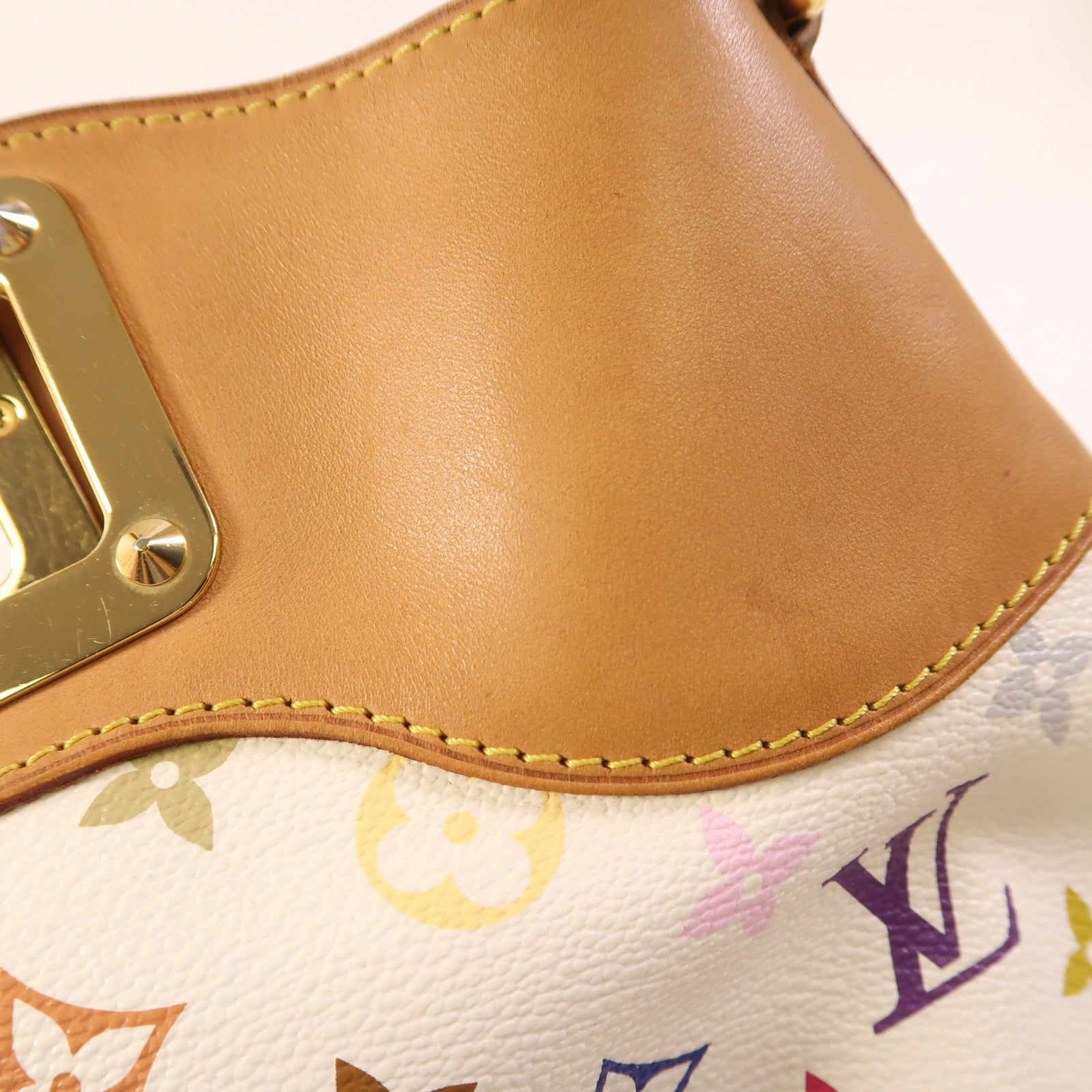 LOUIS VUITTON LV GHW Judy MM 2 Way Bag M40255 Monogram Multicolore White