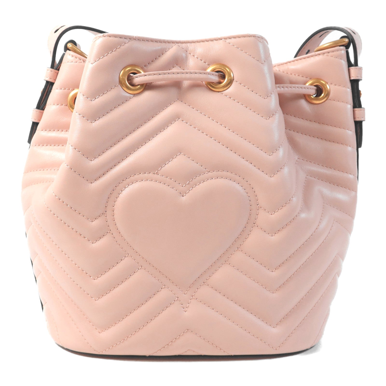 GUCCI 【激減優惠】牛皮皮革GG Marmont Bucket Bag金扣肩背袋