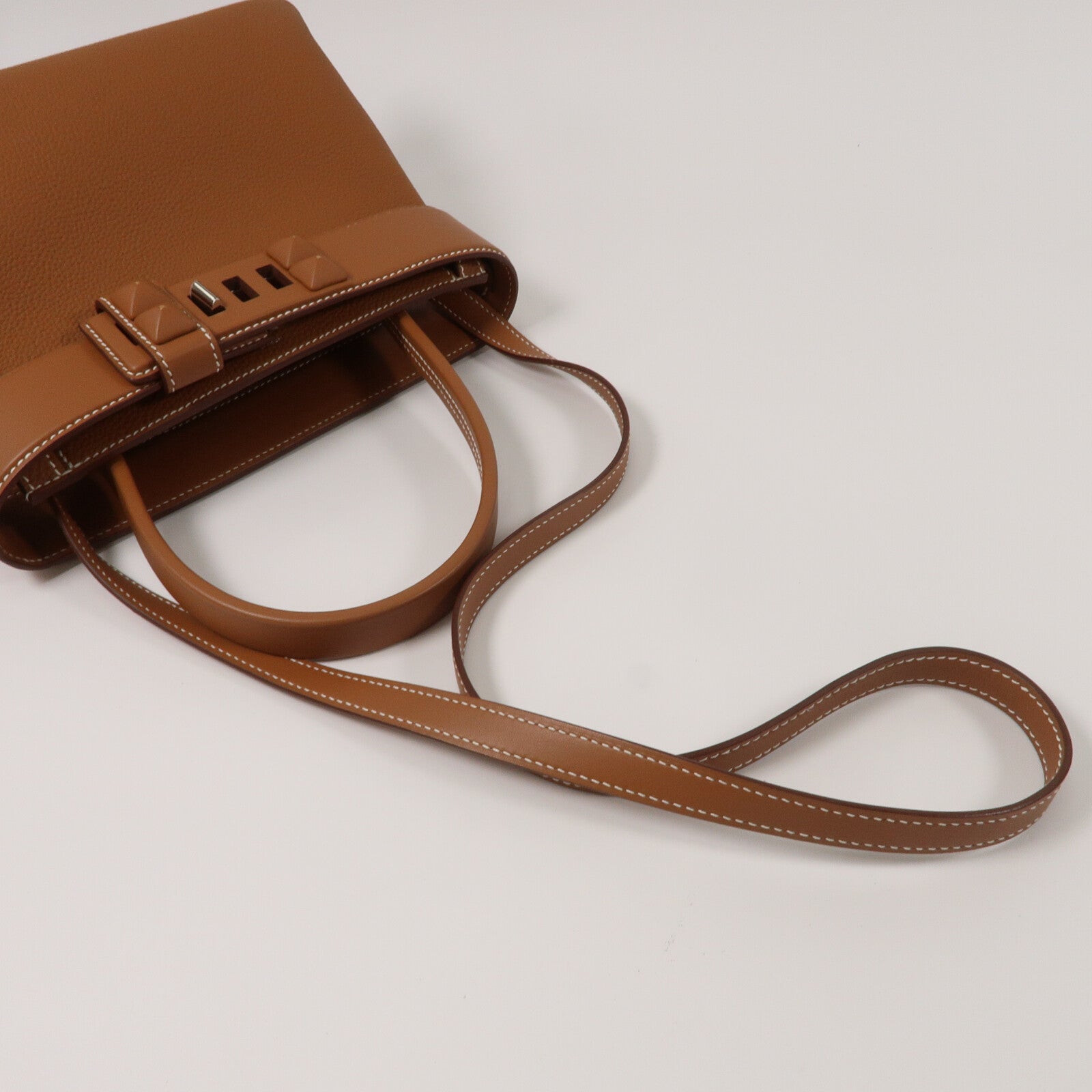 HERMES Swift/Togo皮革Sac Medor手挽肩背兩用袋Gold