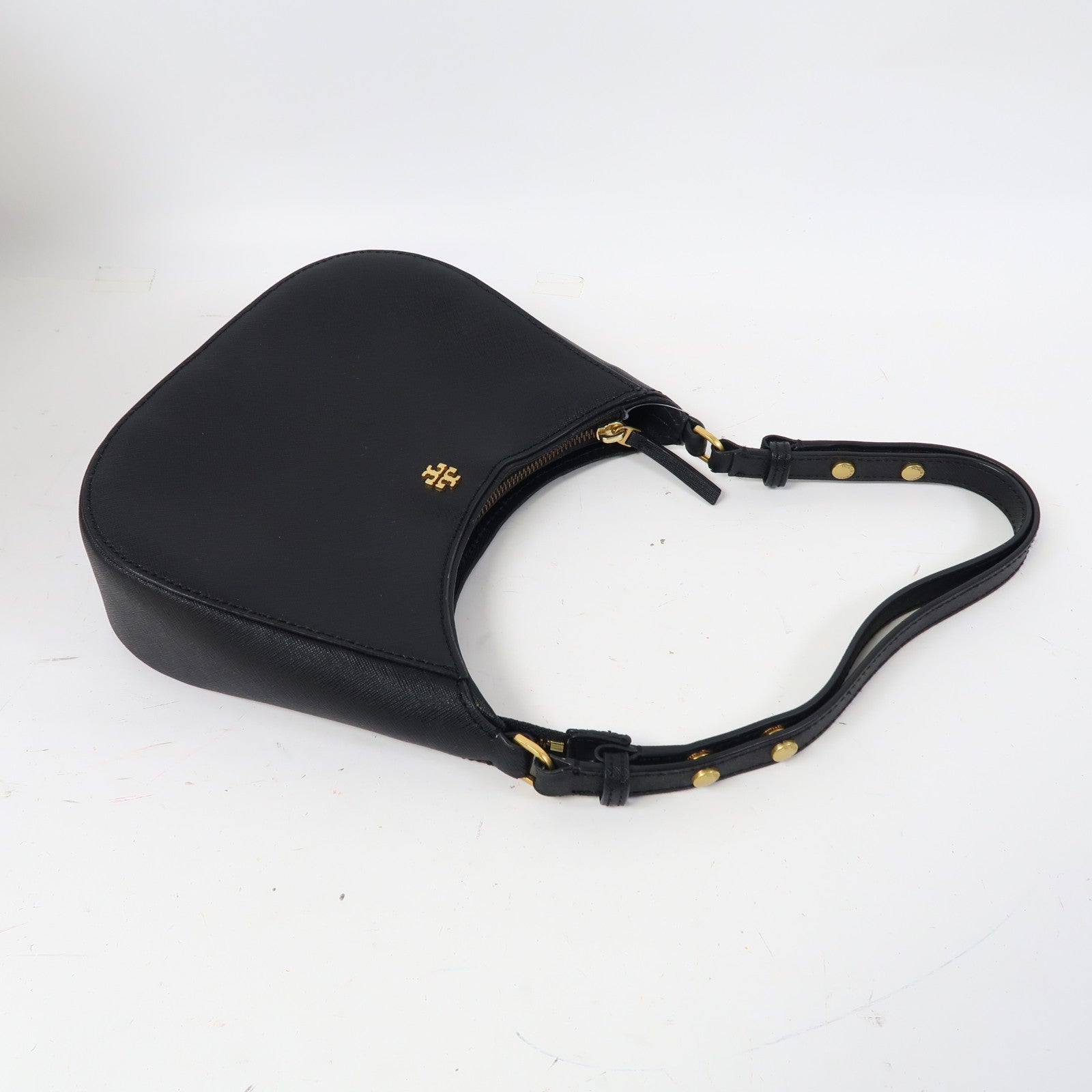 Tory Burch 牛皮皮革Shoulder Bag金扣肩背袋黑色