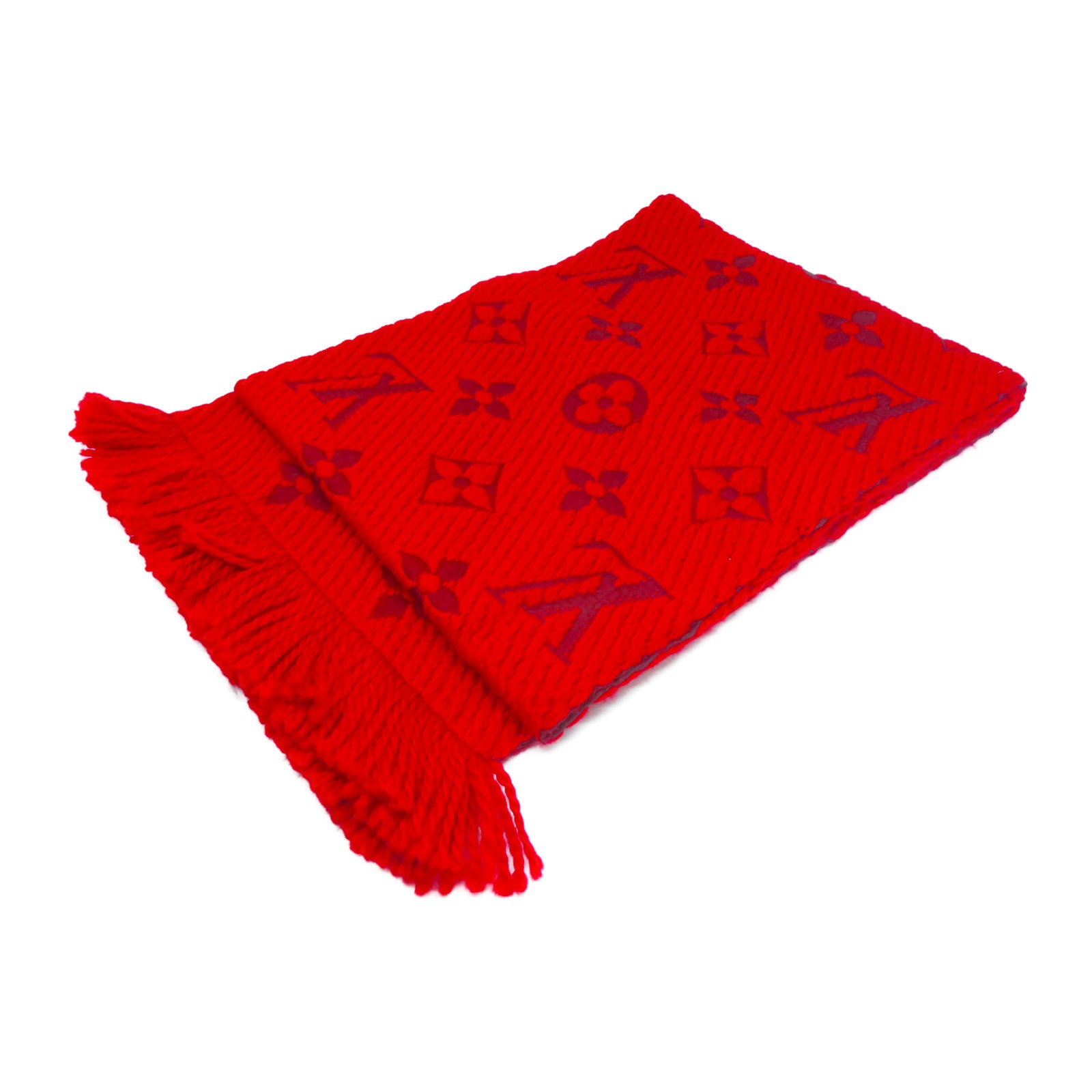 LOUIS VUITTON **【激減優惠】絲質/羊毛Logomania Scarf圍巾紅色