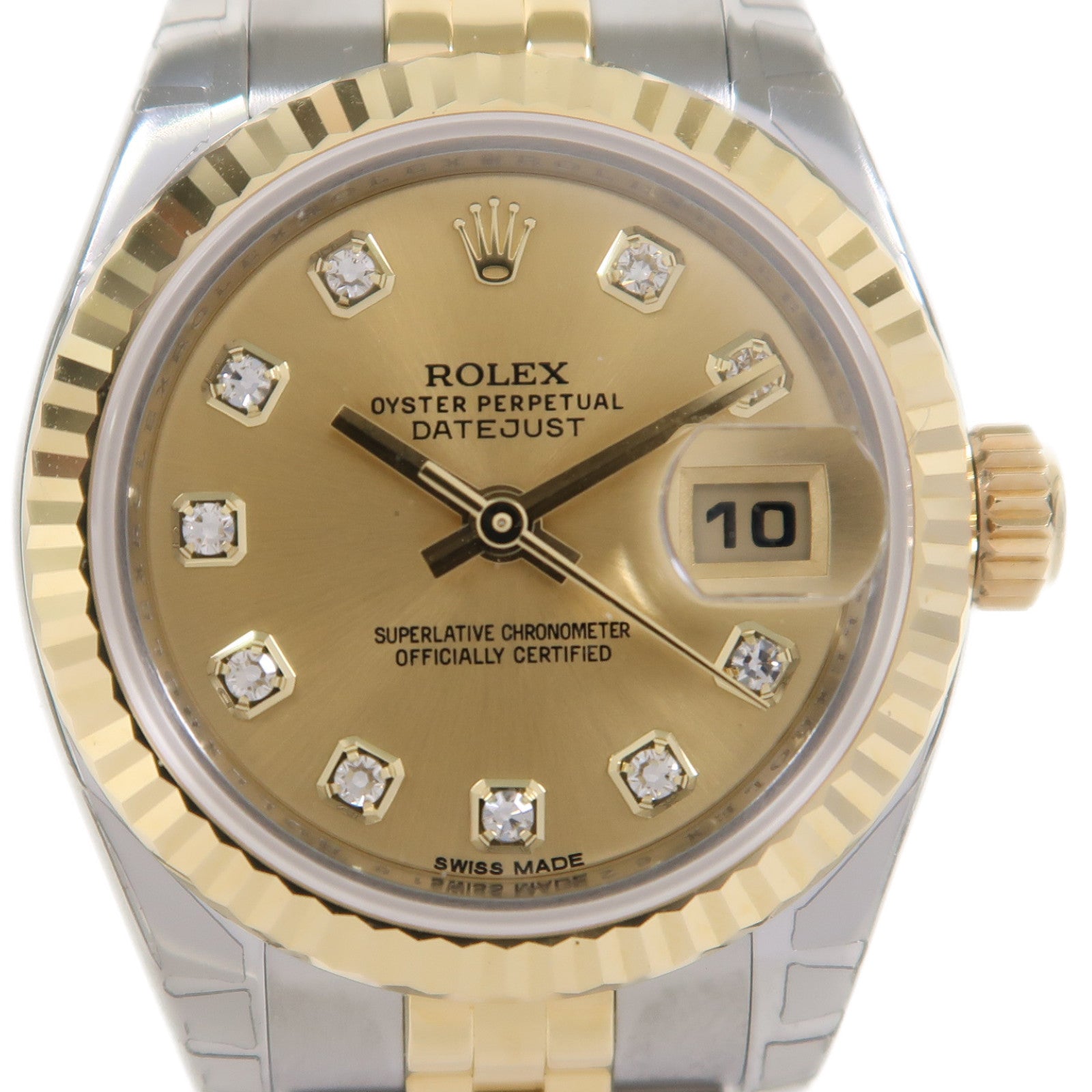 ROLEX DateJust 26mm不鏽鋼/18K黃金手錶自動機芯金色