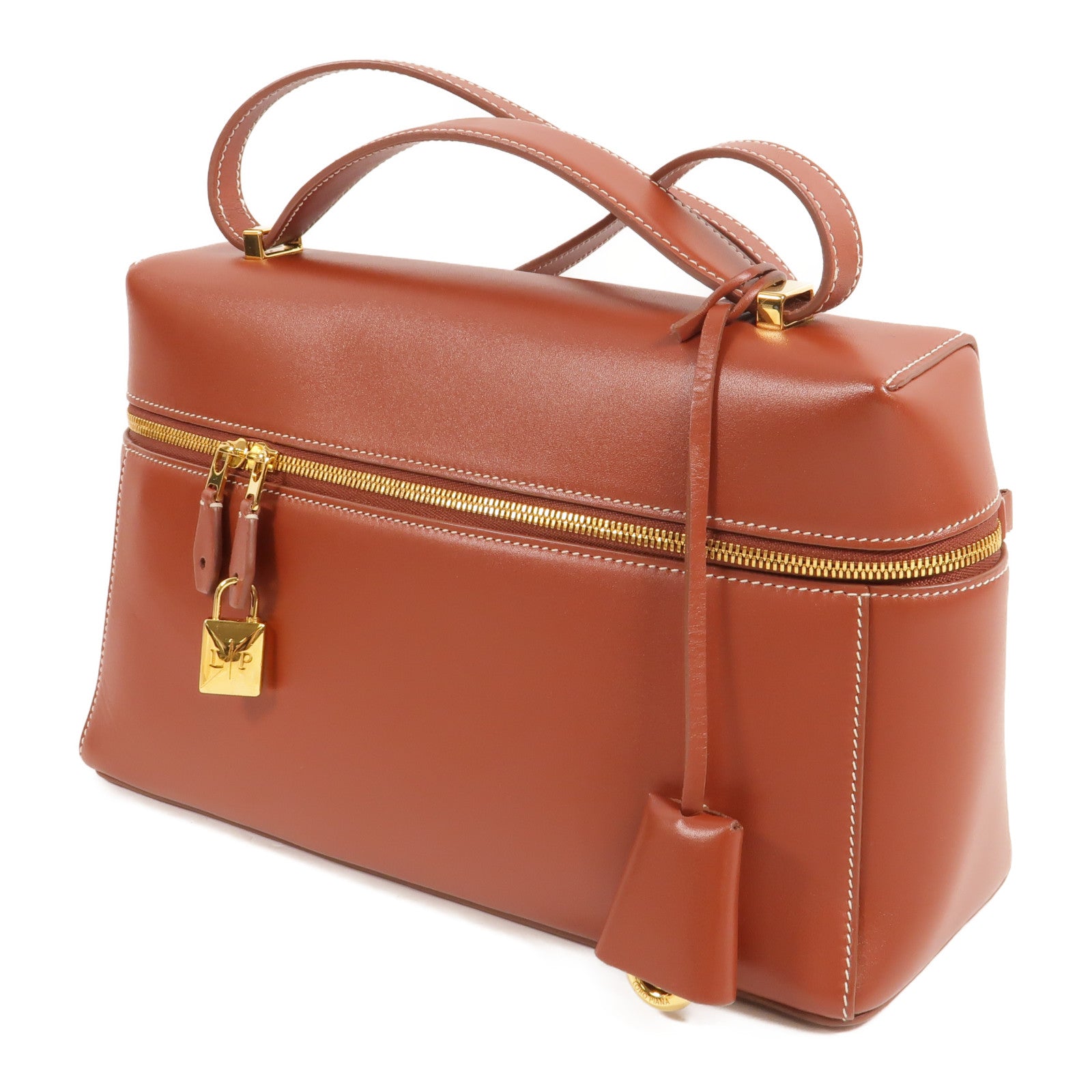 Loro Piana 牛皮皮革Extra Bag L27金扣手挽肩背兩用袋