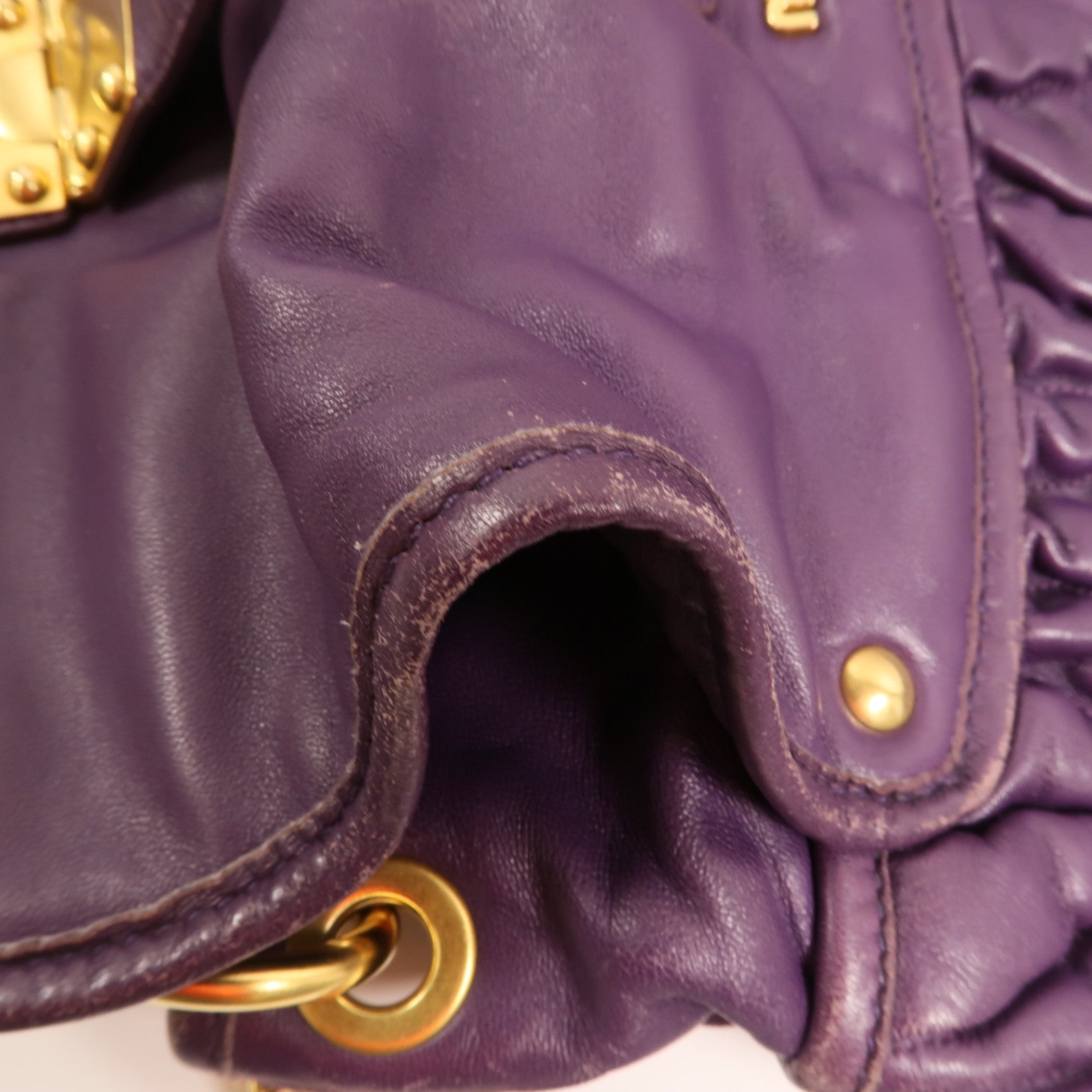 Miu Miu 羊皮皮革Shoulder Bag金扣手挽肩背兩用袋