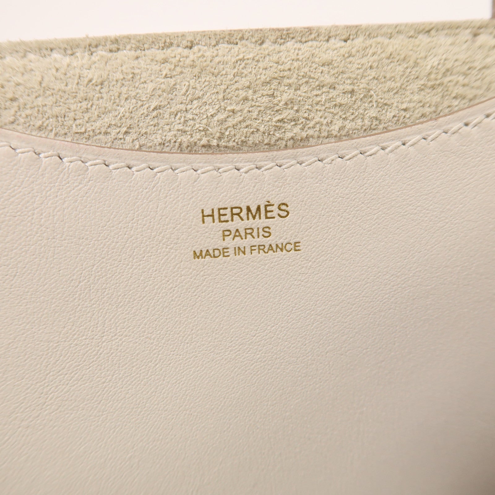 HERMES Clemence皮革In The Loop 18金扣手挽袋Nata