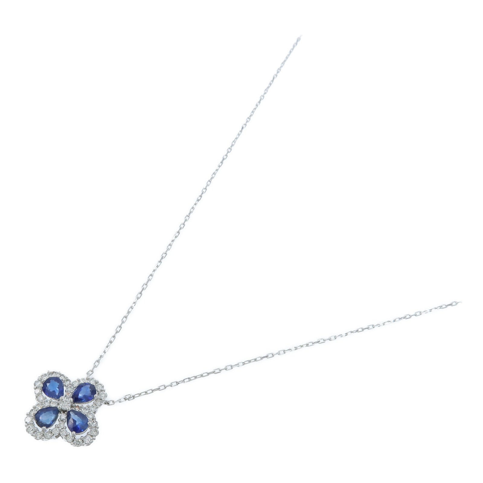 JEWELRY 18K白金Sapphire Diamond Necklace藍寶石/鑽石項鍊