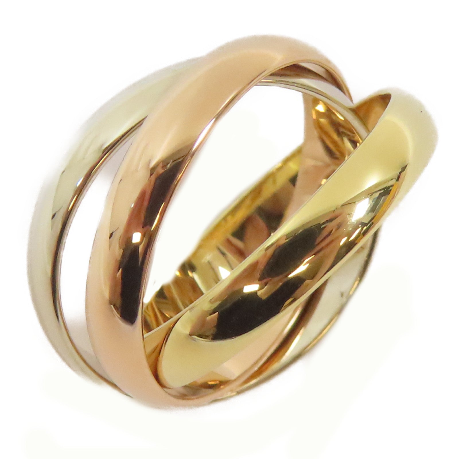 CARTIER 18K黃金/白金/玫瑰金Les Must De Trinity戒指Cartier#50/US#5.25