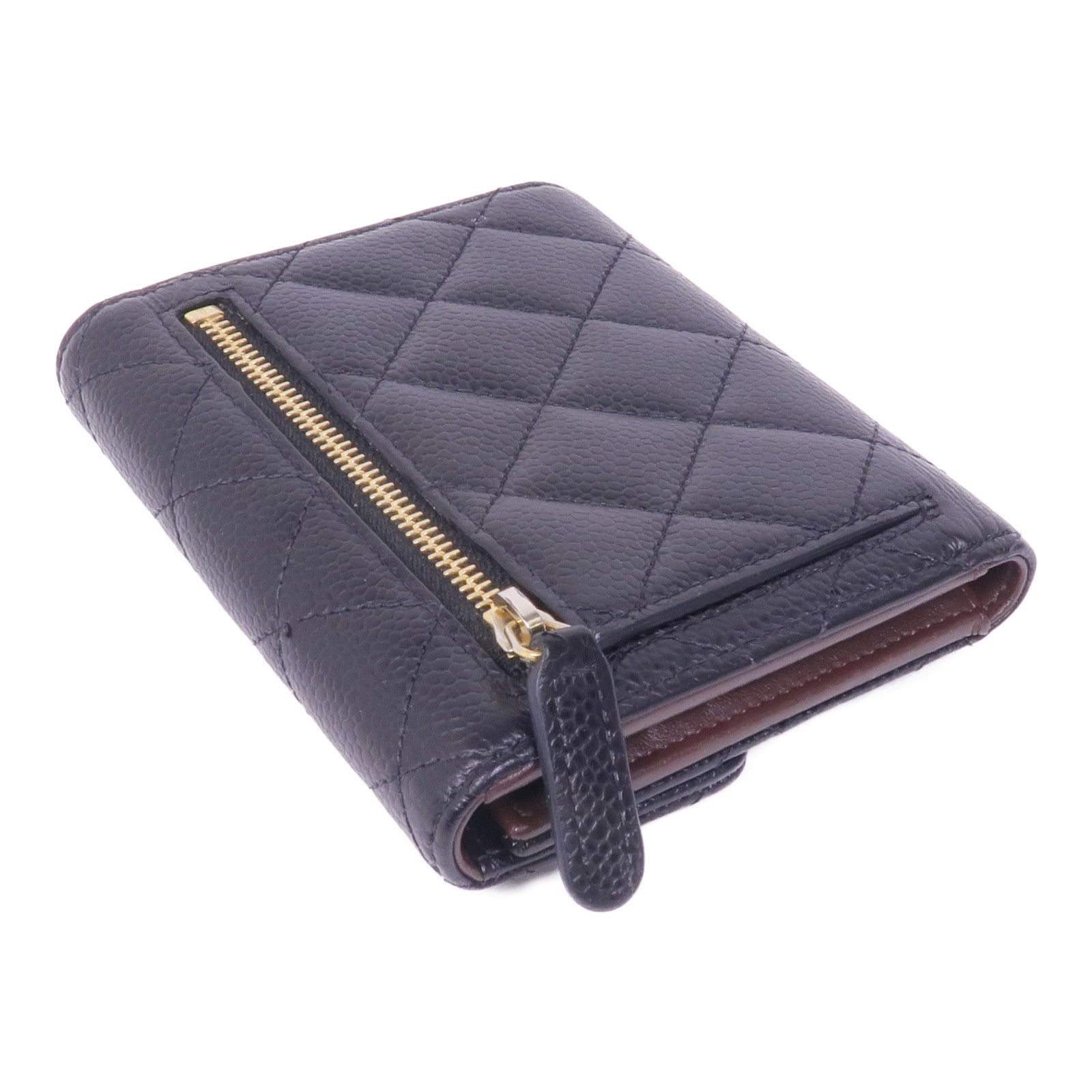 CHANEL 牛皮皮革Wallet金扣錢包