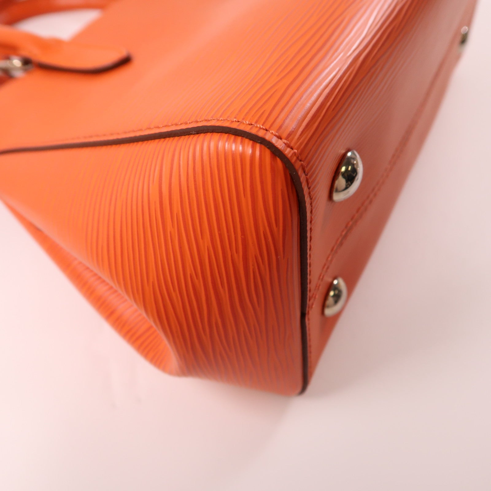 LOUIS VUITTON Epi Marly BB銀扣手挽肩背兩用袋橙色