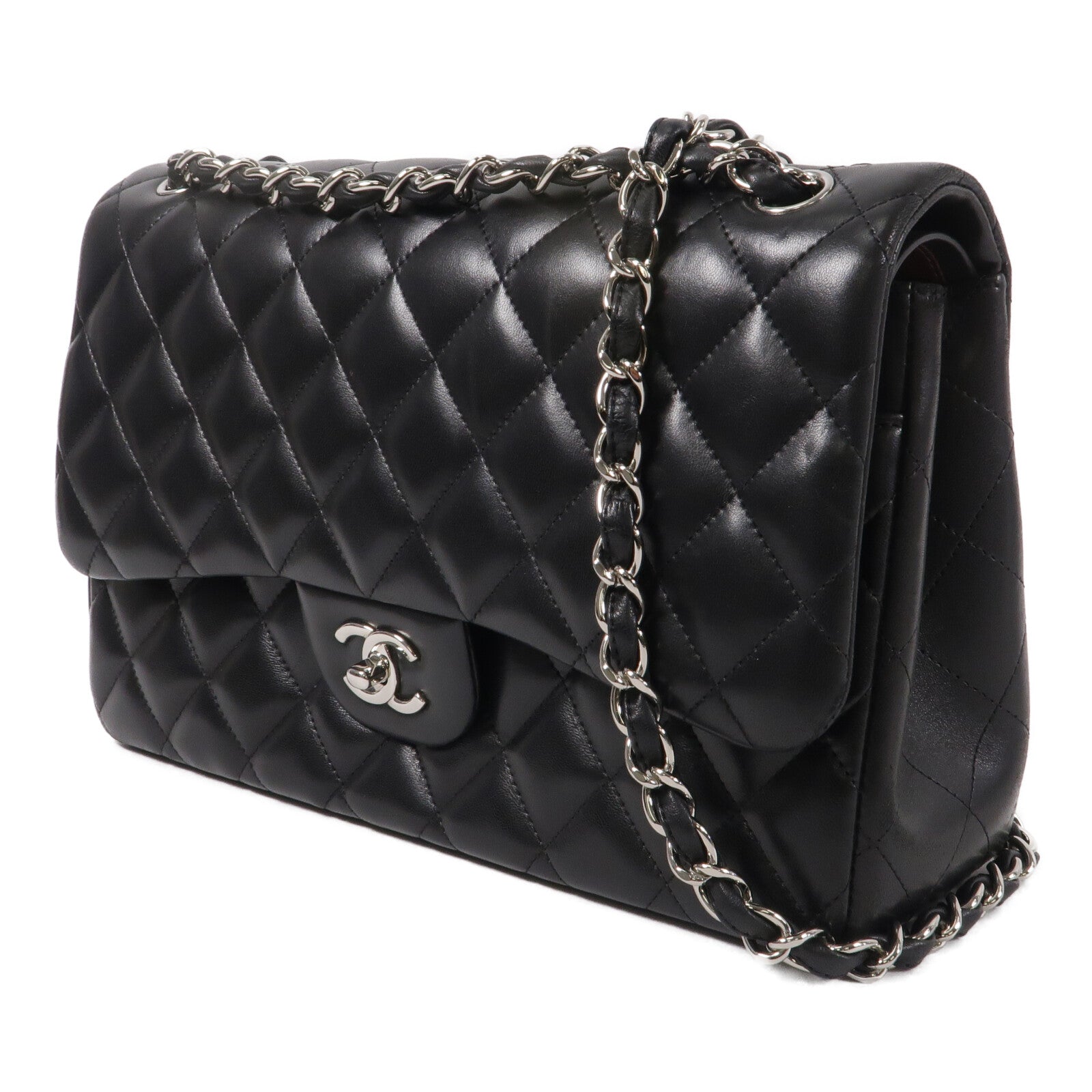 CHANEL 羊皮皮革Large Classic鏈帶肩背袋