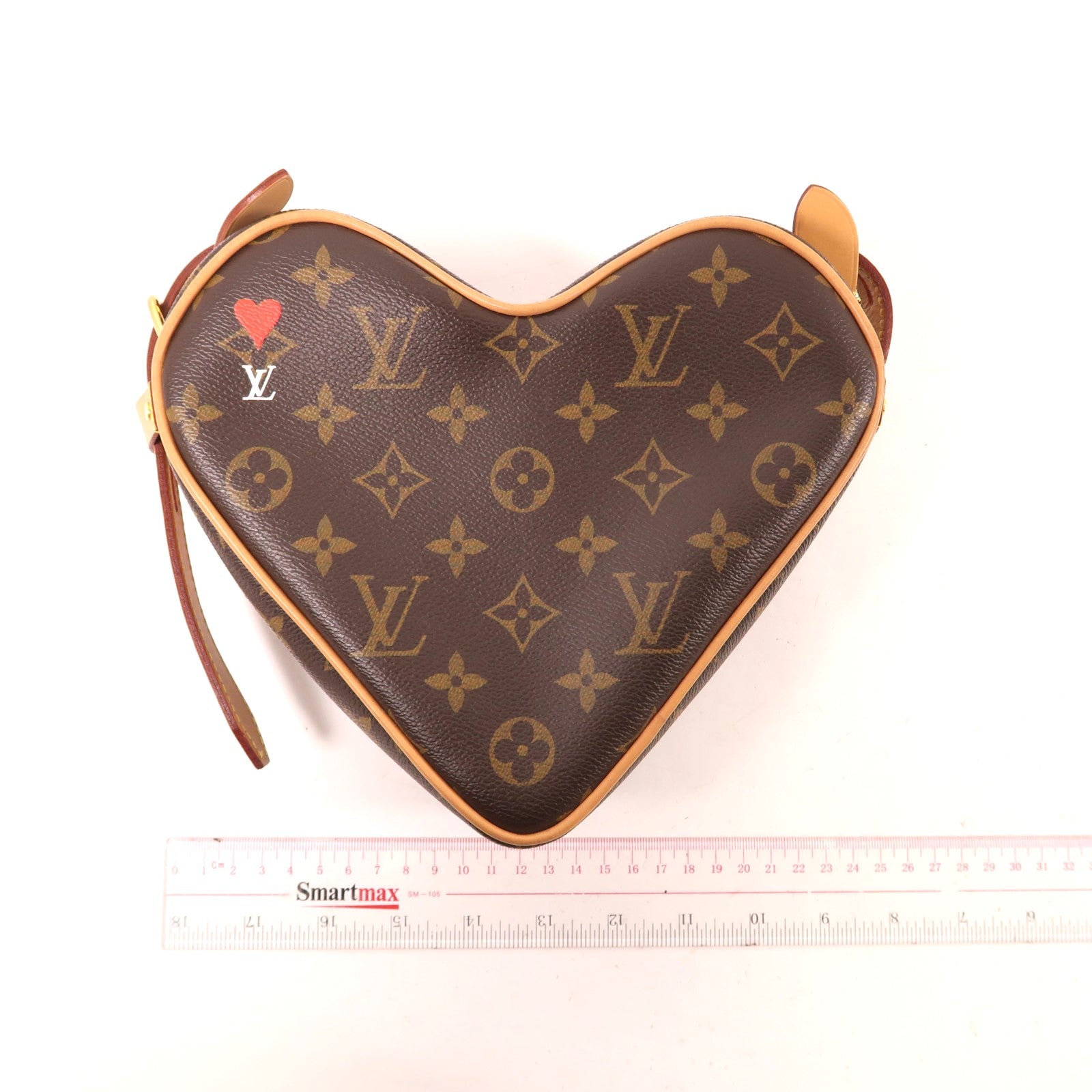 LOUIS VUITTON Monogram Game On Sac Coeur金扣肩背袋棕色