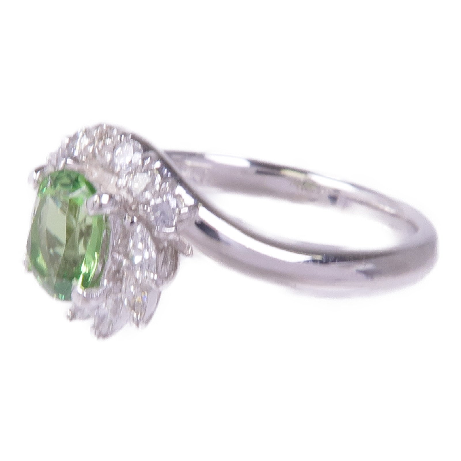 JEWELRY PT900鉑金Garnet Diamond Ring石榴石/鑽石戒指US#6