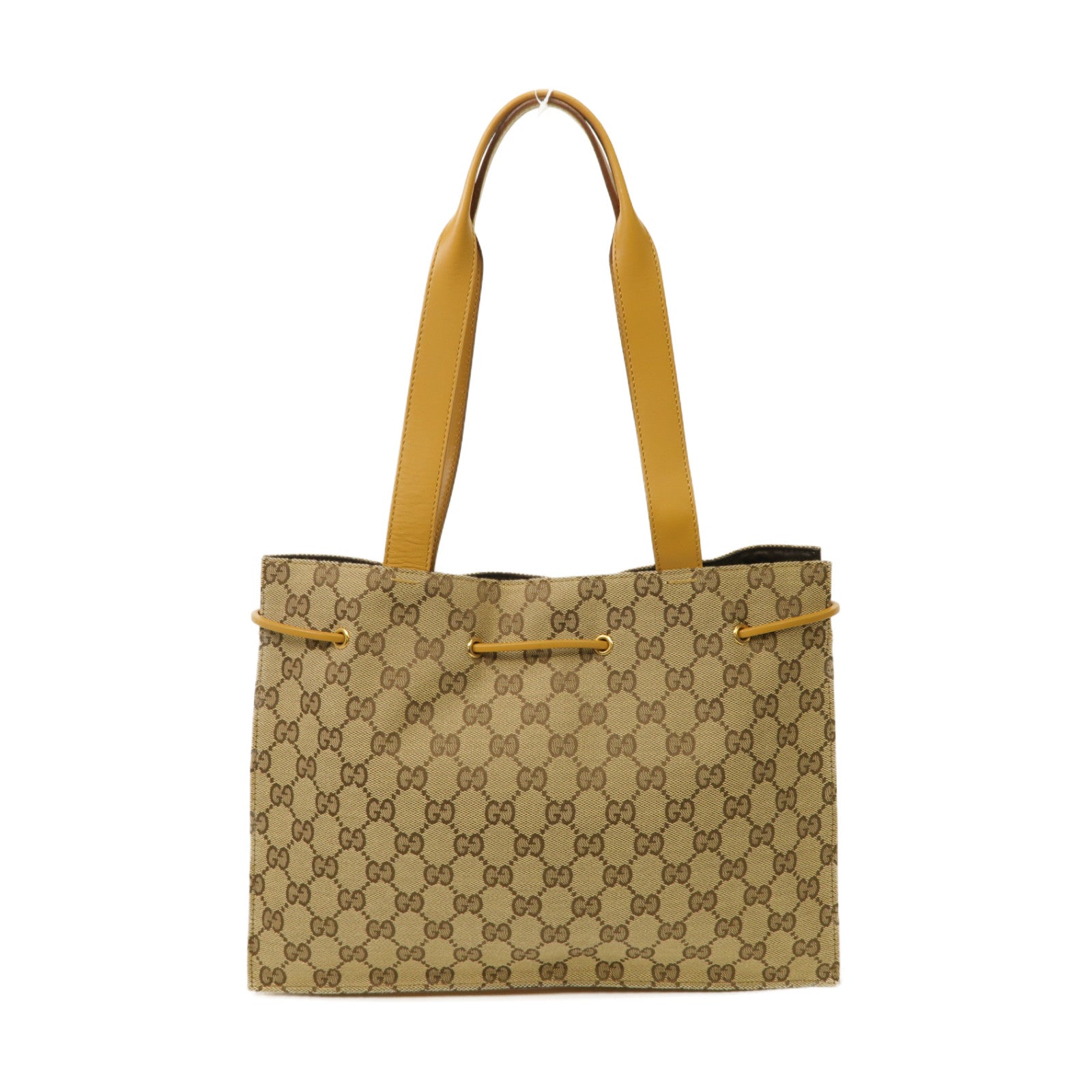 GUCCI 帆布Shoulder Tote Bag金扣肩背袋啡色