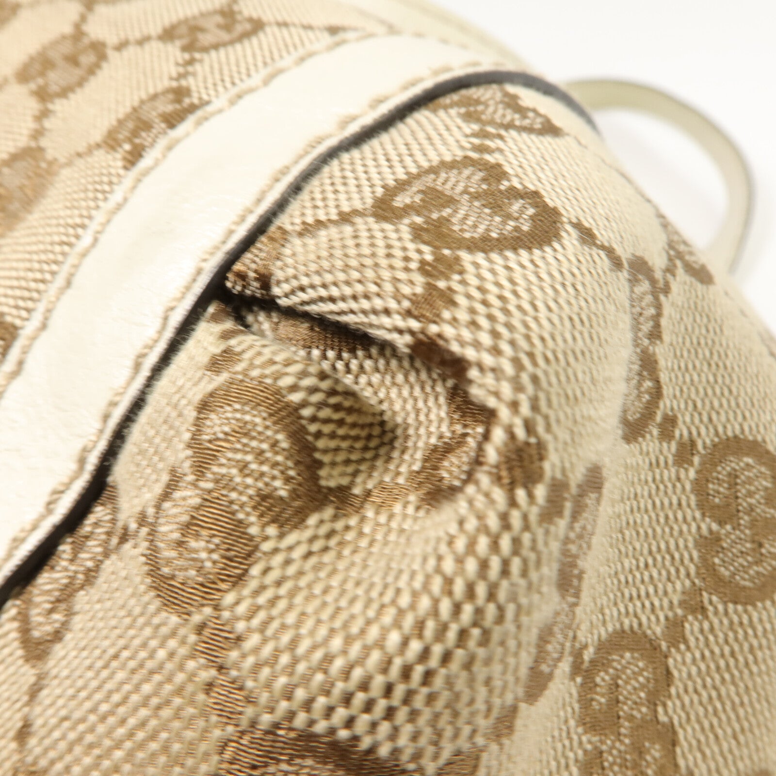 GUCCI 帆布/牛皮皮革Web Flap Tote肩背袋
