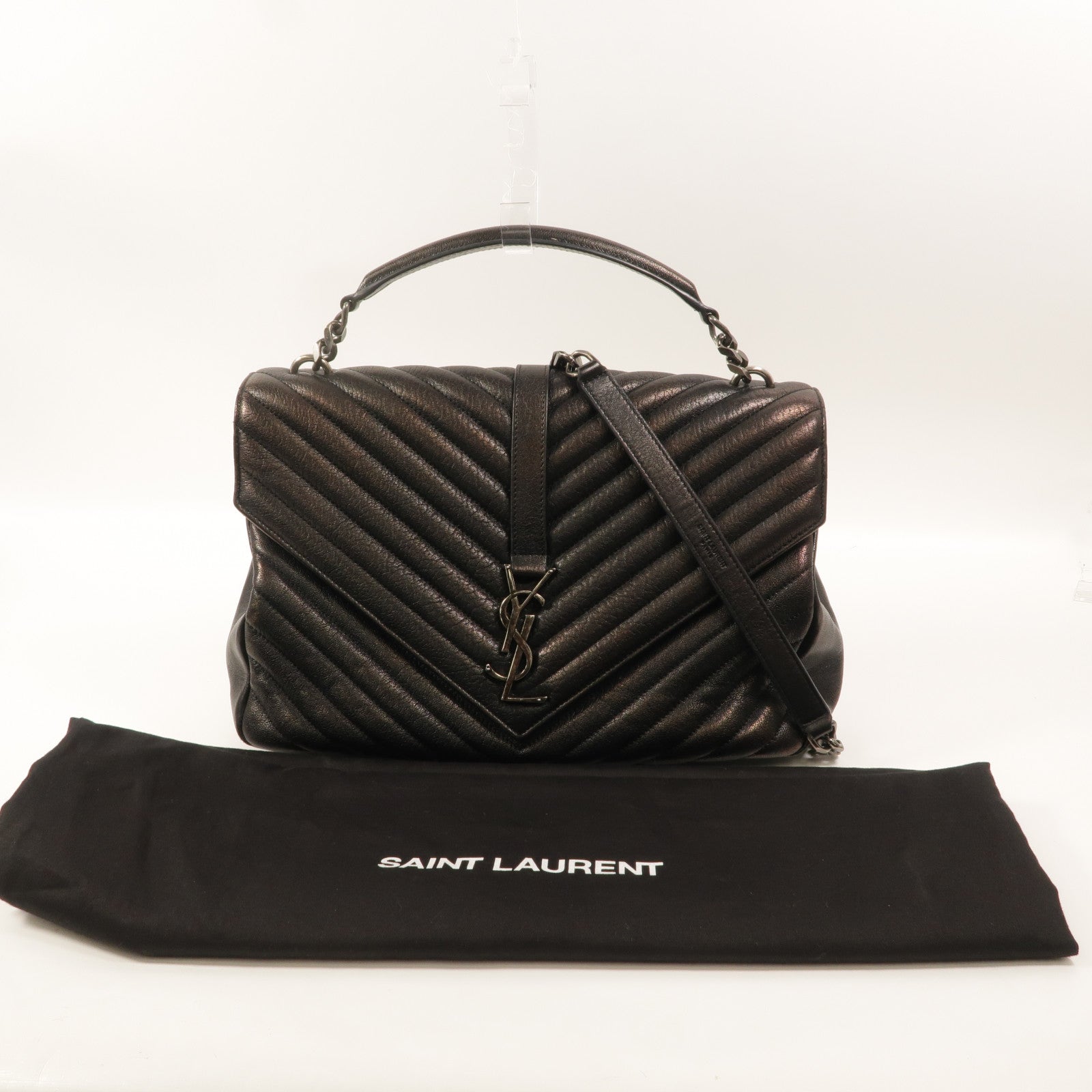 SAINT LAURENT 牛皮皮革College Large手挽肩背兩用袋