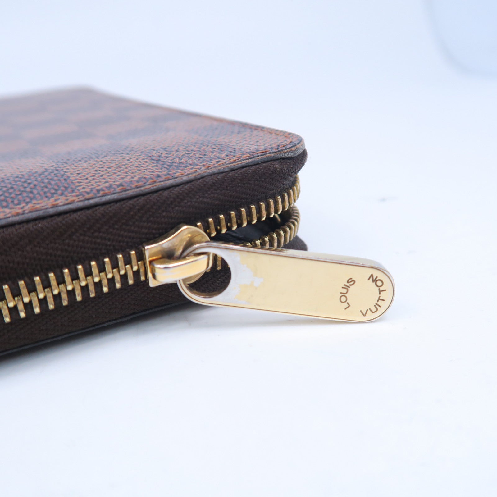 LOUIS VUITTON 【激減優惠】Damier Ebene Zipper Wallet金扣長錢包啡色