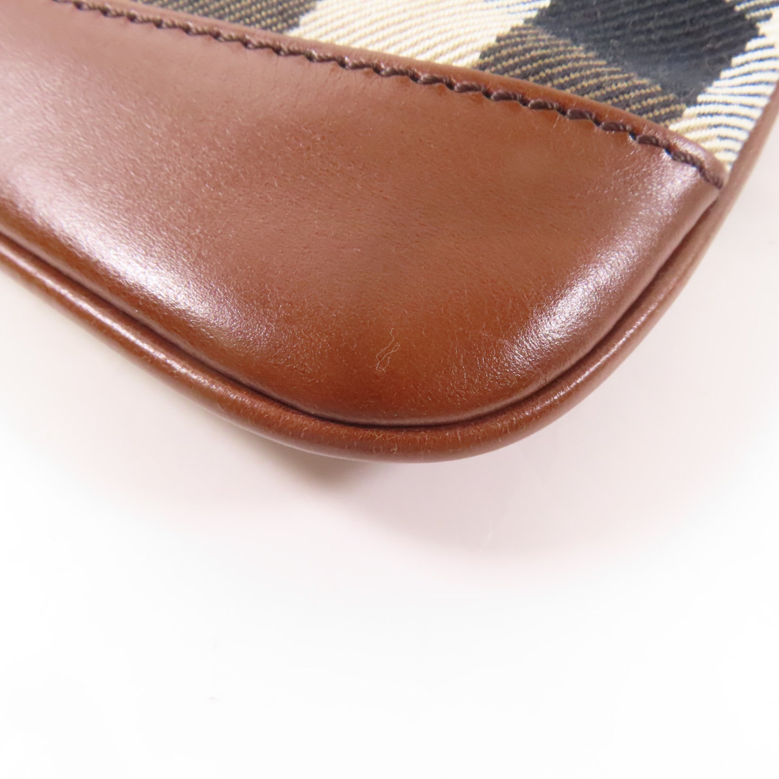 BURBERRY 帆布/皮革Shoulder Bag金扣肩背袋棕色/卡其色