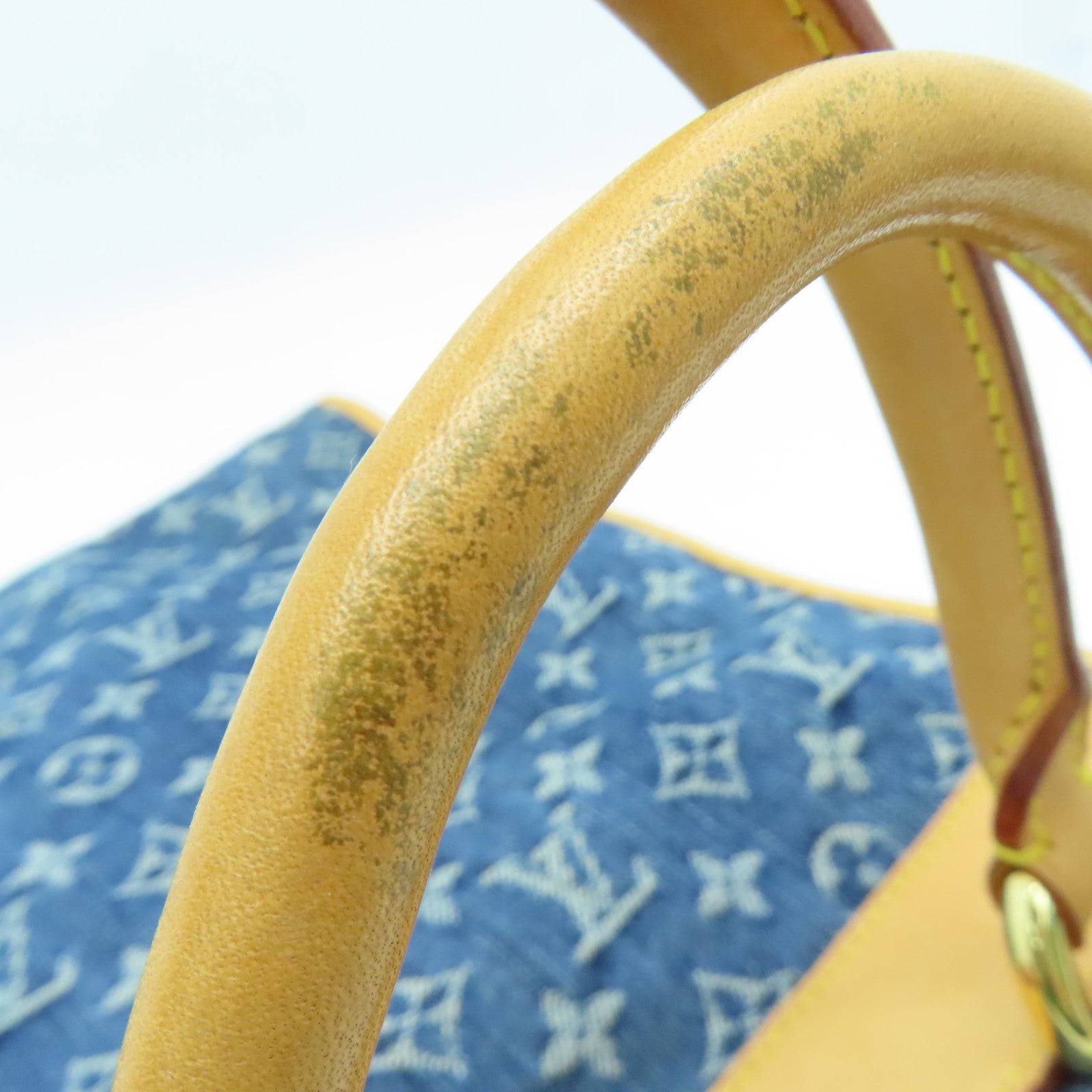 LOUIS VUITTON Monogram DenimFlat Shopper Tote金扣手挽袋蓝色