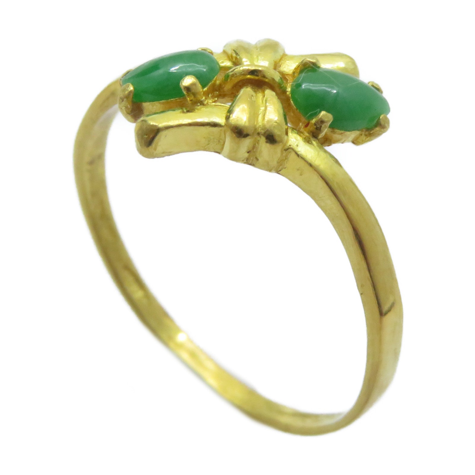 JEWELRY 【激減優惠】24K黃金Jade Ring翡翠戒指US#10.25