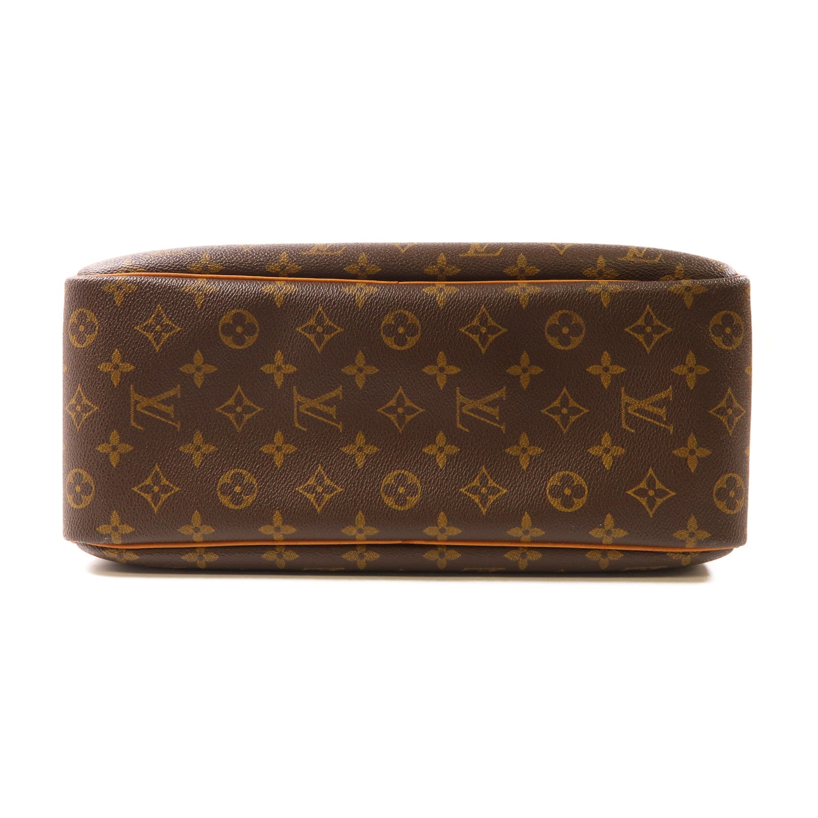 LOUIS VUITTON Monogram Deauville金扣手挽袋棕色