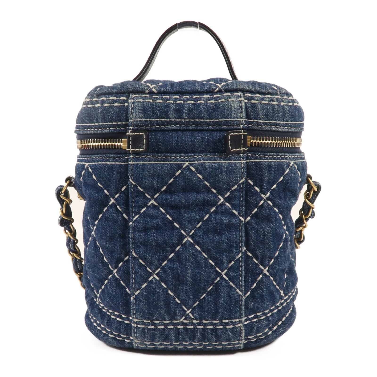 CHANEL 牛仔布Vanity Bag金扣手挽肩背兩用袋