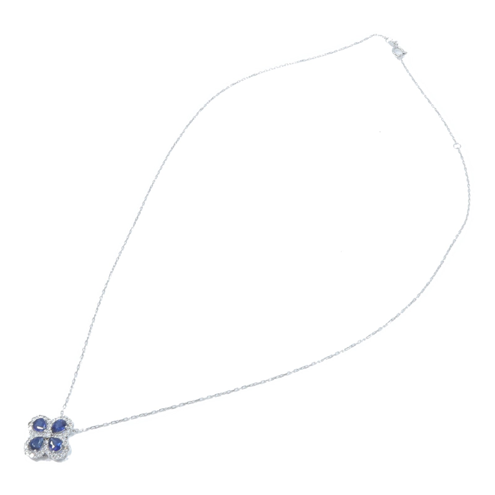 JEWELRY 18K白金Sapphire Diamond Necklace藍寶石/鑽石項鍊
