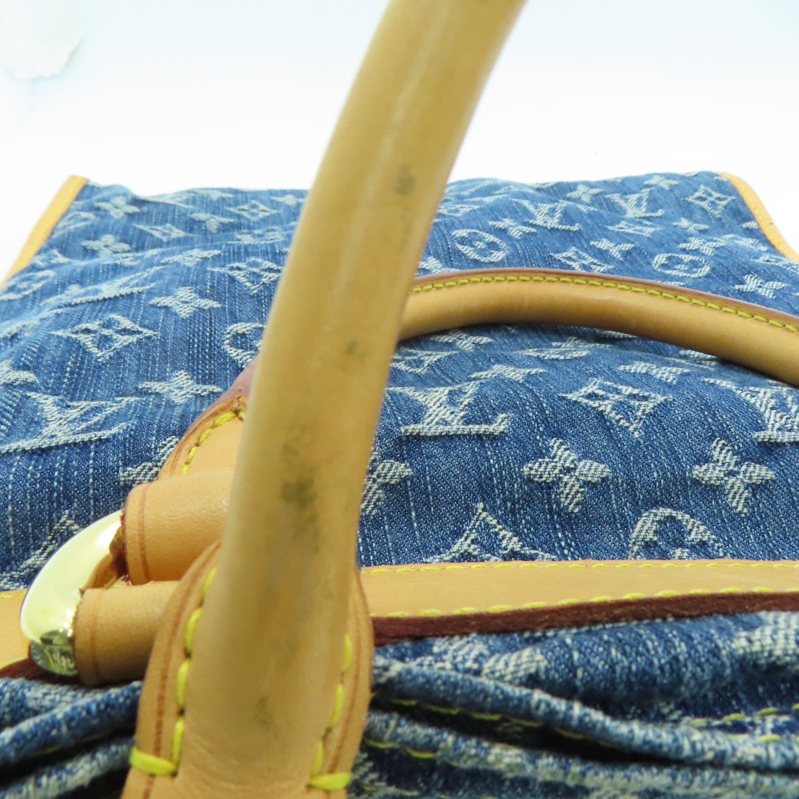 LOUIS VUITTON Monogram DenimFlat Shopper Tote金扣手挽袋蓝色