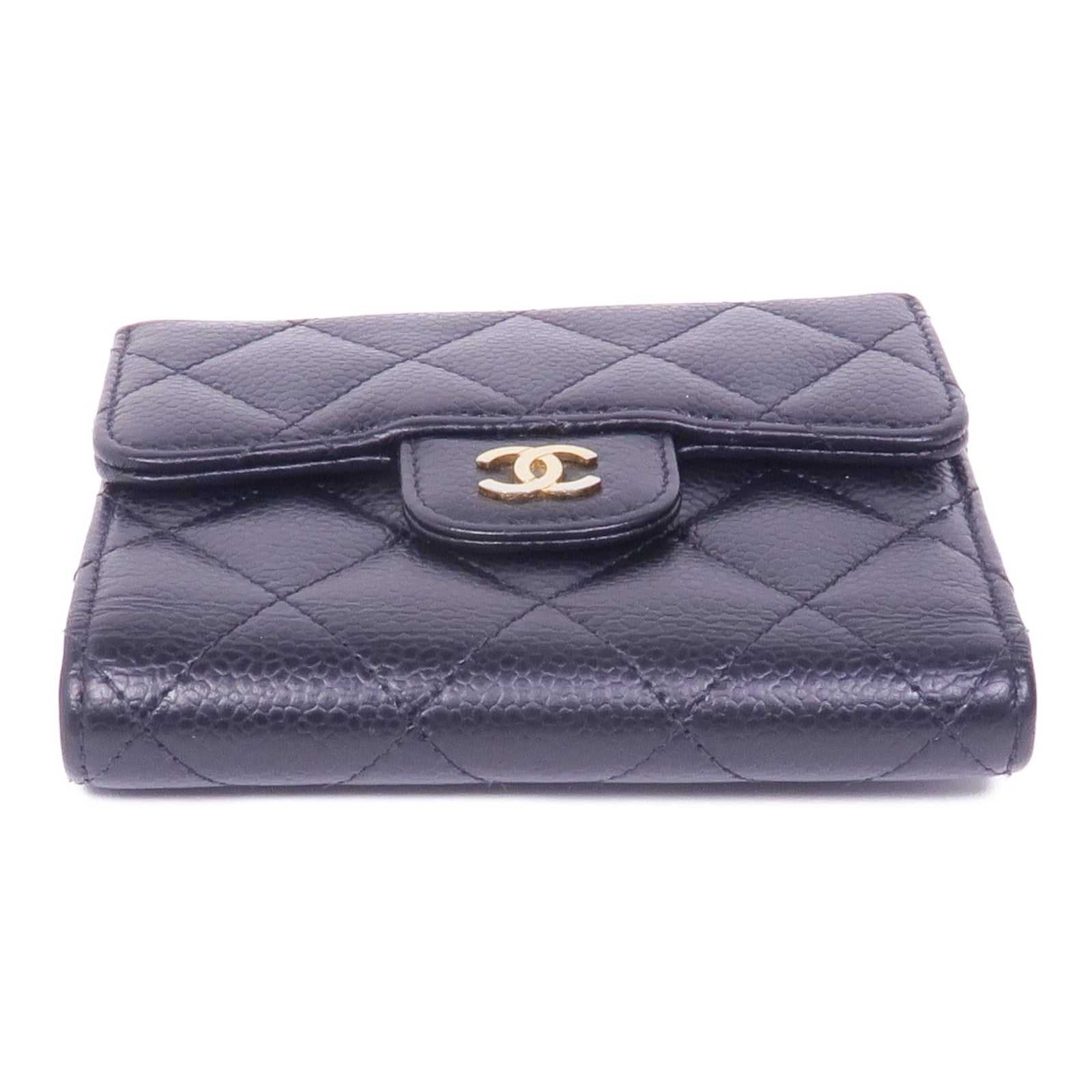 CHANEL 牛皮皮革Wallet金扣錢包