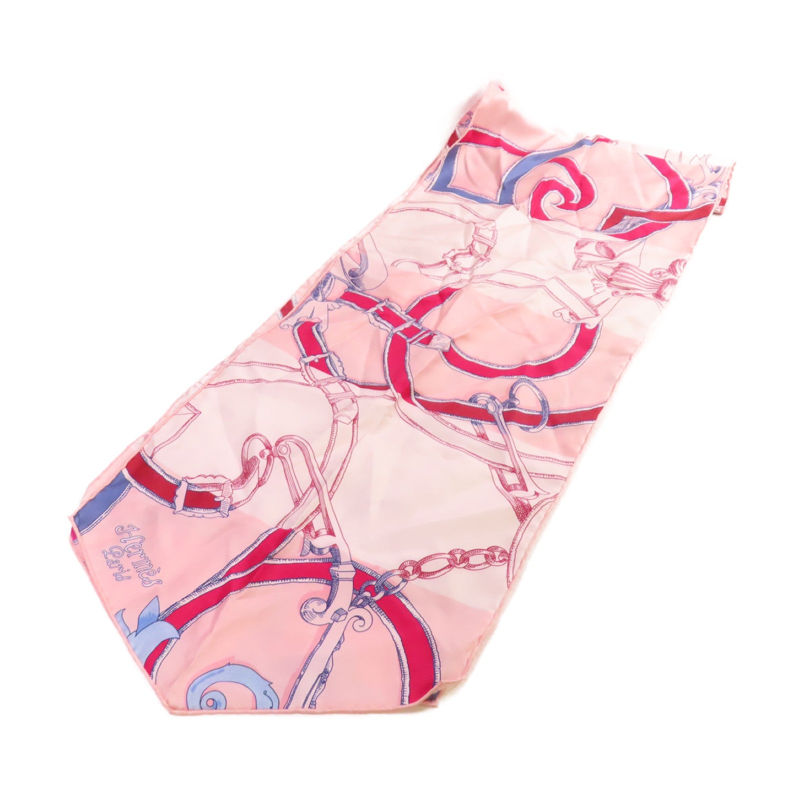 HERMES 絲質Maxi Twilly Scarf絲巾粉紅色/紅色/彩色