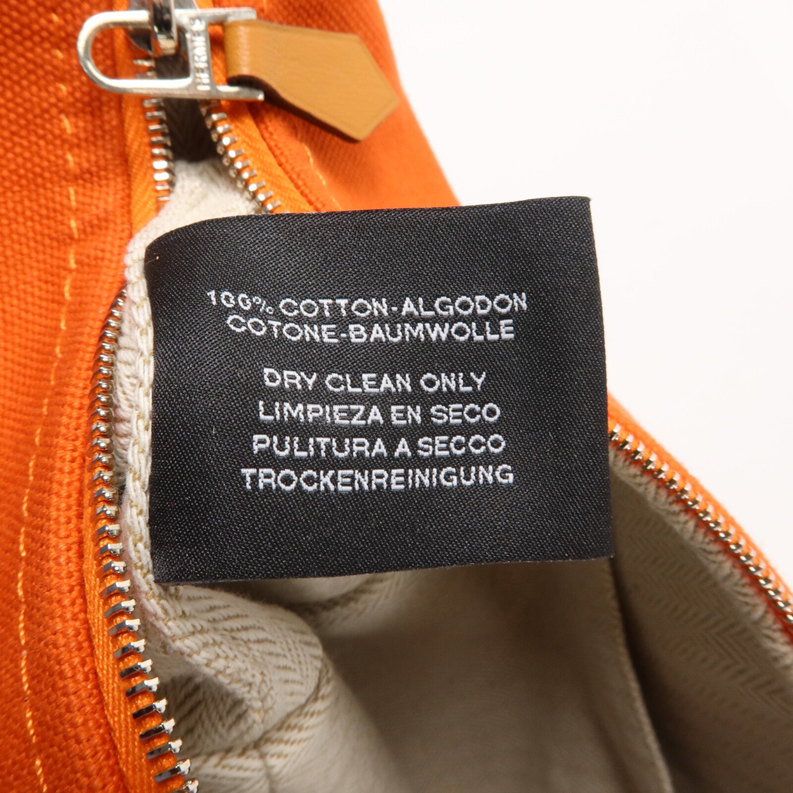 HERMES 帆布Bride A Brac PM手挽袋Orange