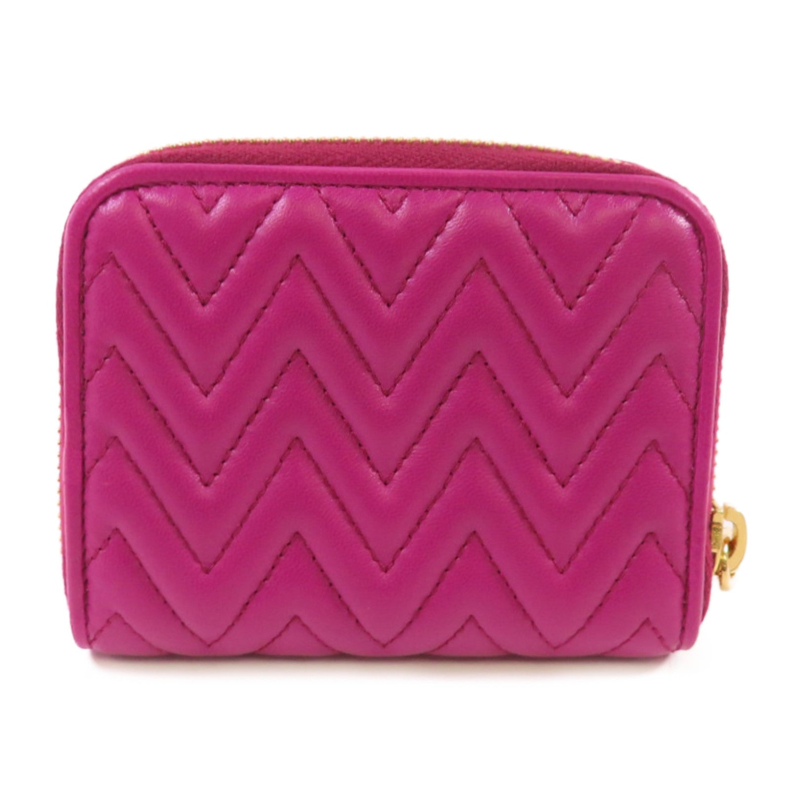 Miu Miu 羊皮皮革Zipper Card Case金扣拉鏈零錢包粉紫色
