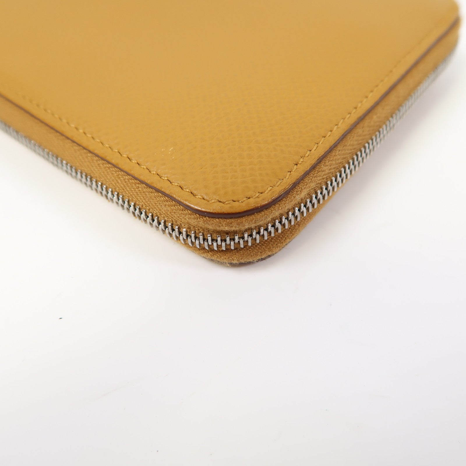 HERMES Epsom皮革Silk In銀扣長錢包芝麻色
