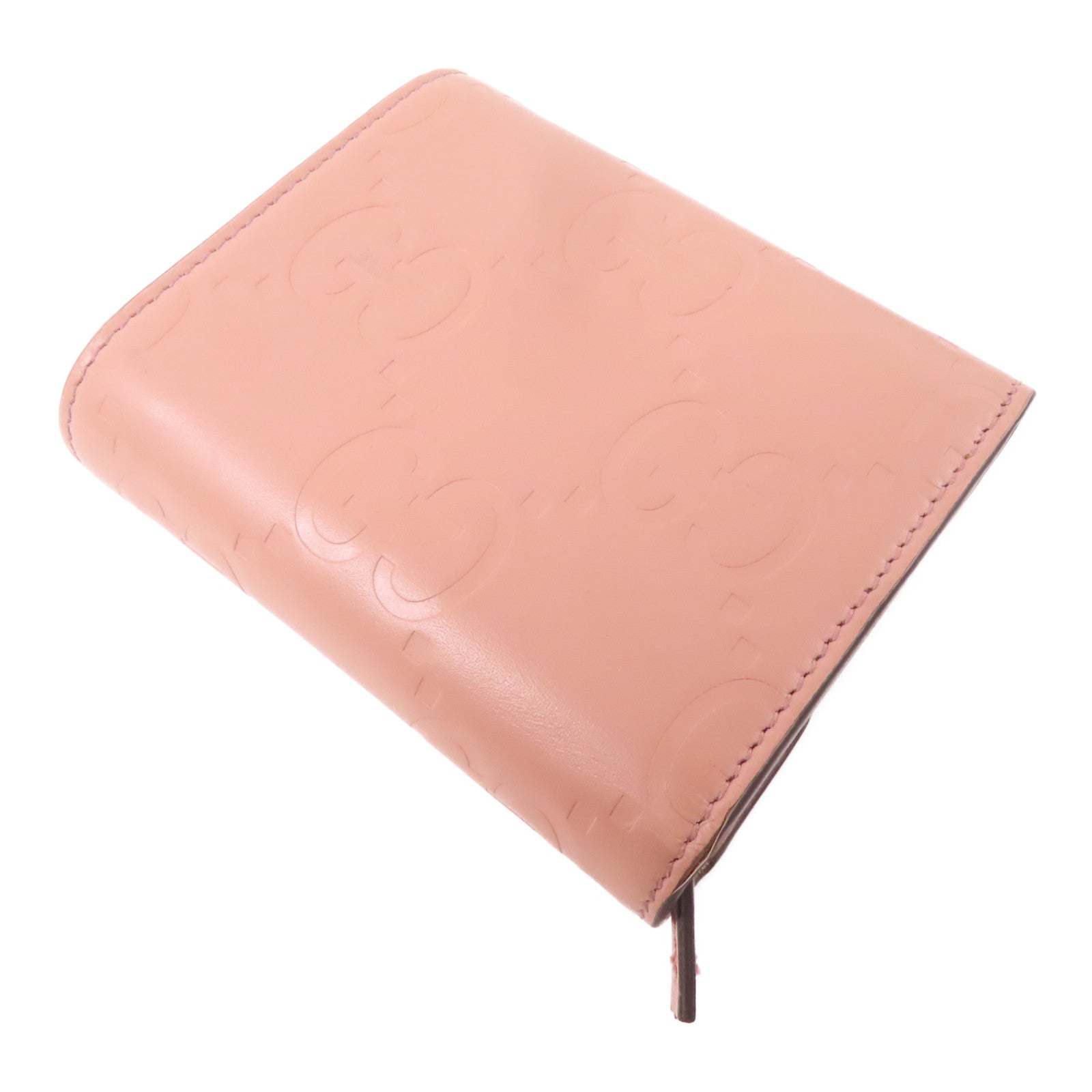 GUCCI 牛皮皮革Pocketbook金扣錢包粉紅色