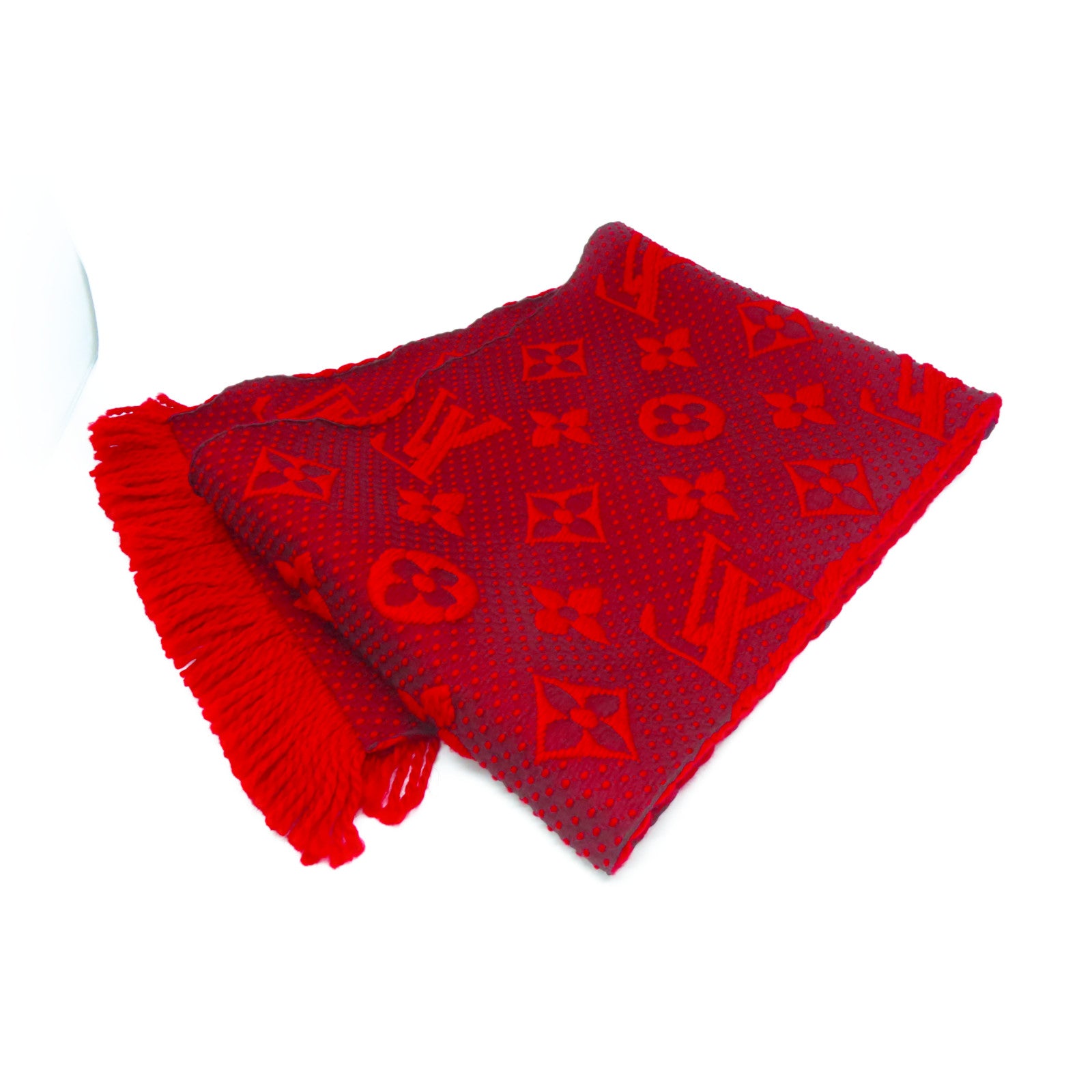 LOUIS VUITTON **【激減優惠】絲質/羊毛Logomania Scarf圍巾紅色