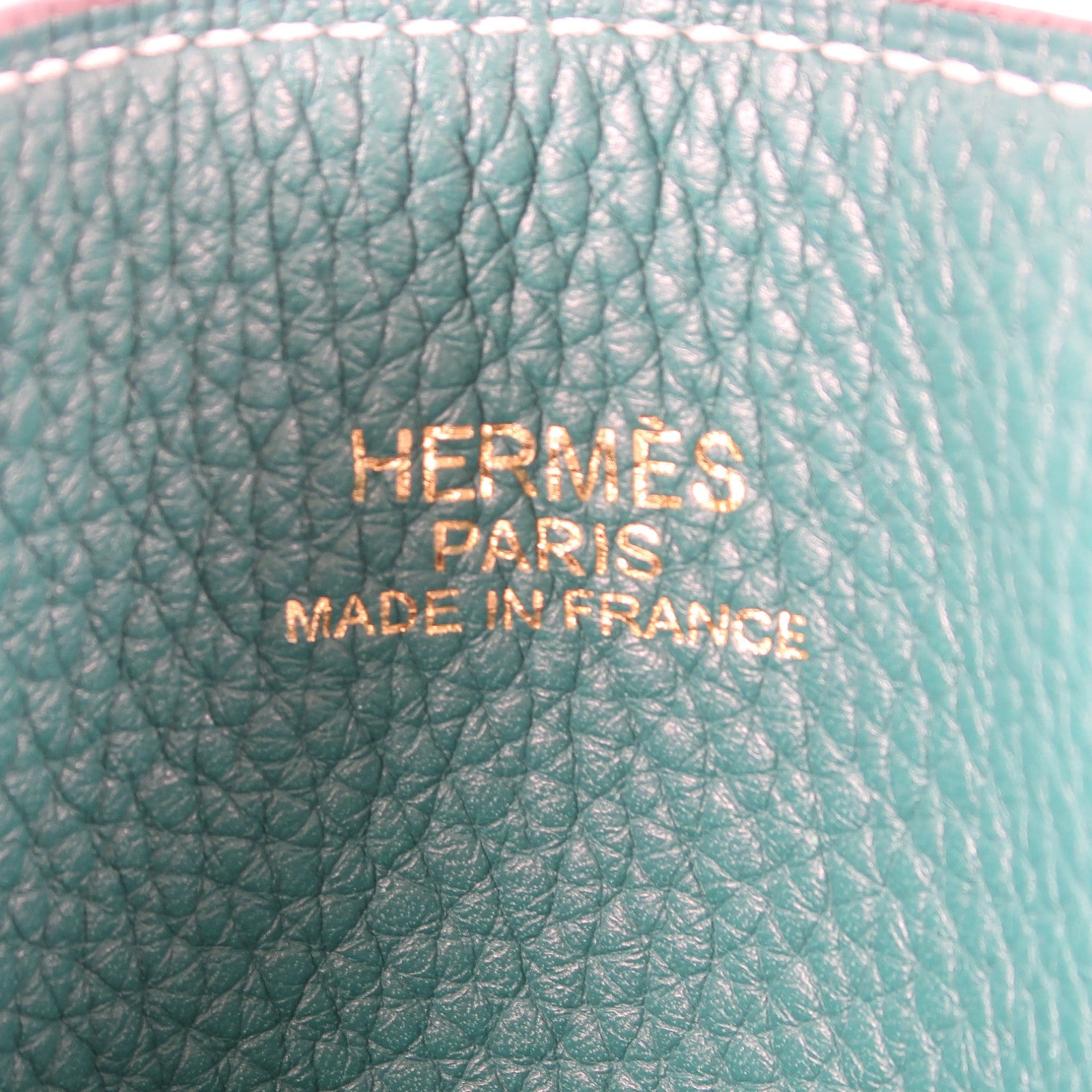 HERMES Clemence皮革Double Sens 45肩背袋藍色/綠色