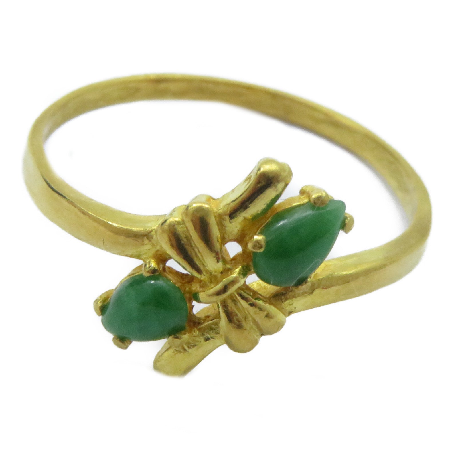 JEWELRY 【激減優惠】24K黃金Jade Ring翡翠戒指US#10.25