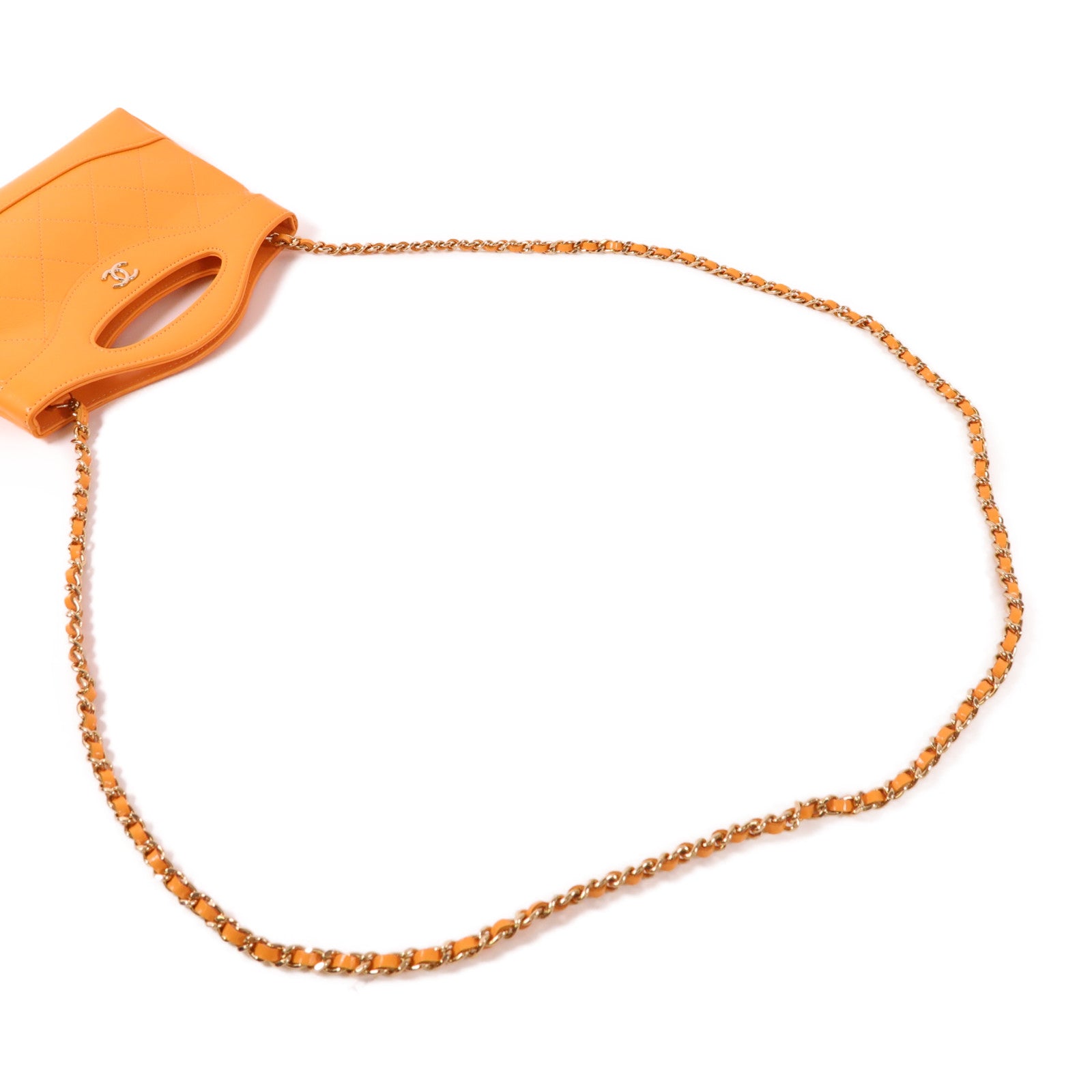 CHANEL 牛皮皮革Mini 31金扣手挽肩背兩用袋