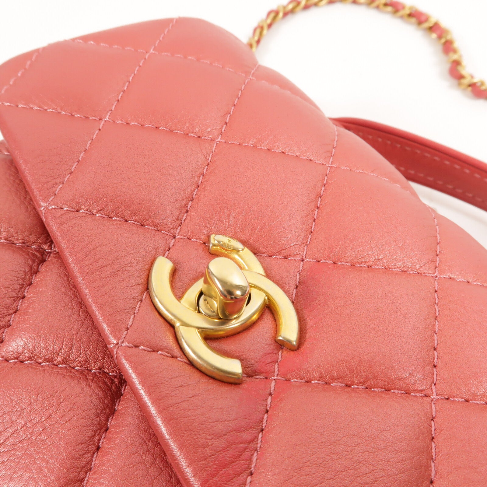 CHANEL 牛皮皮革Chain Shoulder Bag鏈帶手挽肩背兩用袋