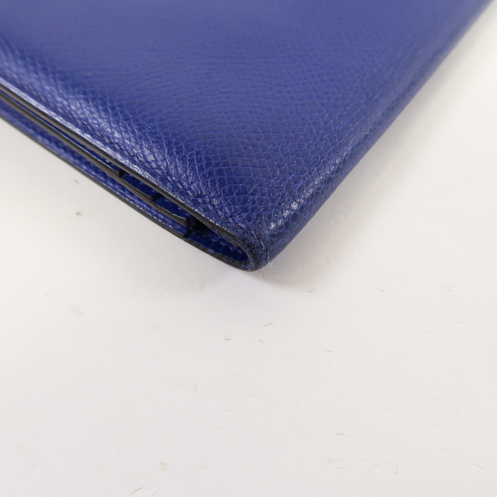 HERMES 【激減優惠】Epsom皮革Brean Long Wallet金扣長錢包電光藍色