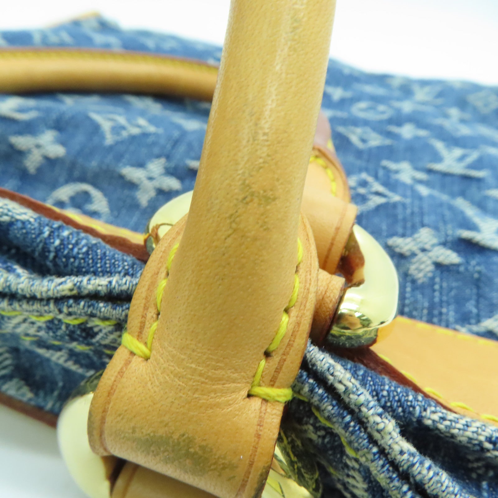 LOUIS VUITTON Monogram DenimFlat Shopper Tote金扣手挽袋蓝色