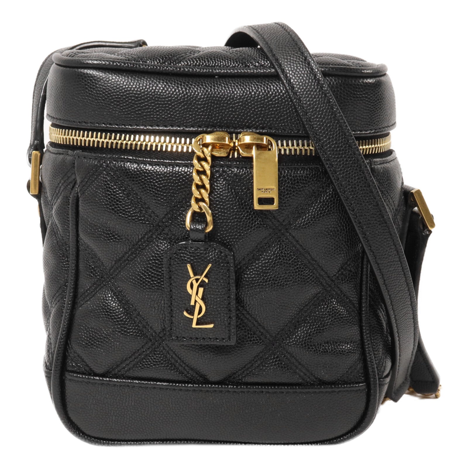 SAINT LAURENT 牛皮皮革Grain De Poudre Vanity Case鏈帶肩背袋