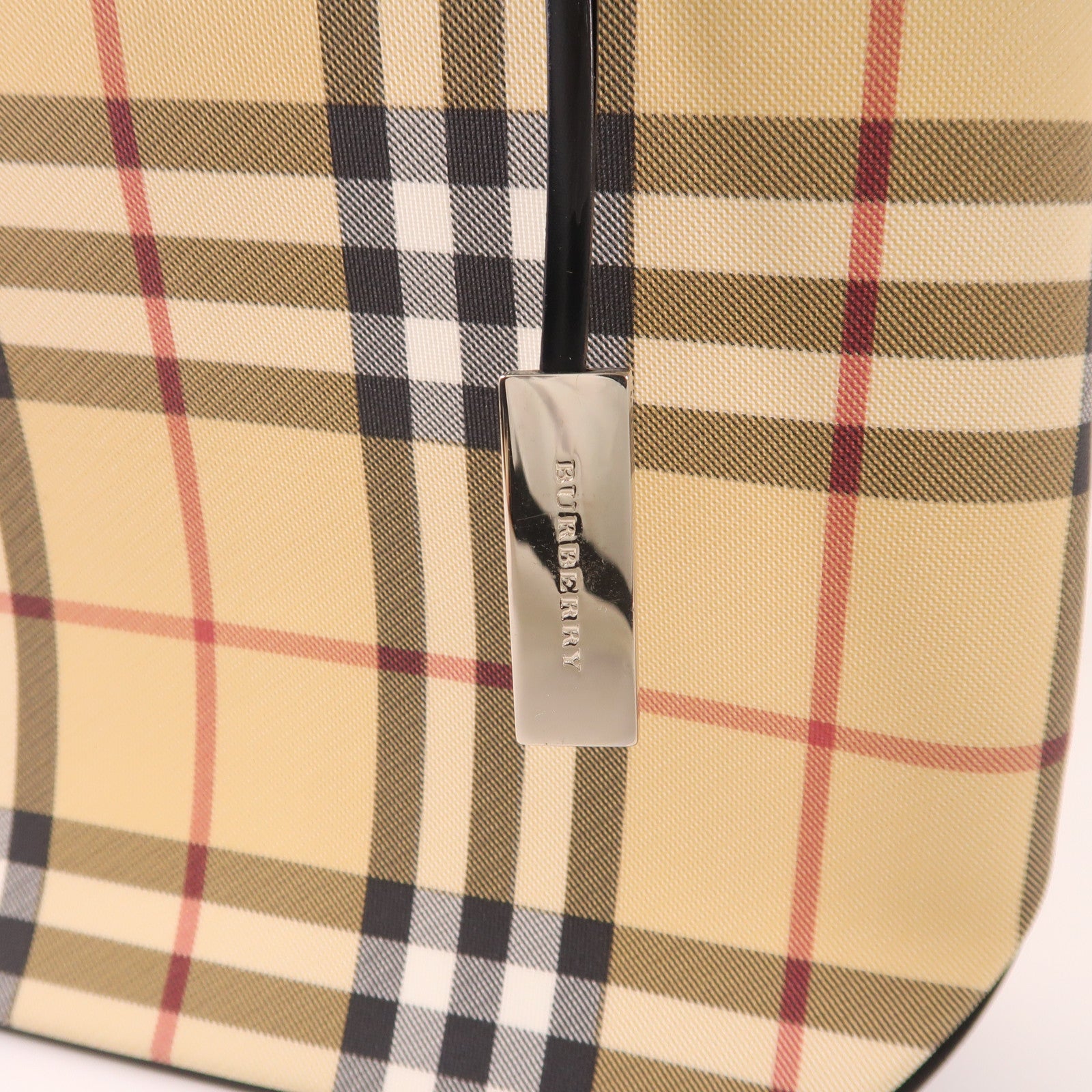 BURBERRY 帆布Hand Bag銀扣手挽袋