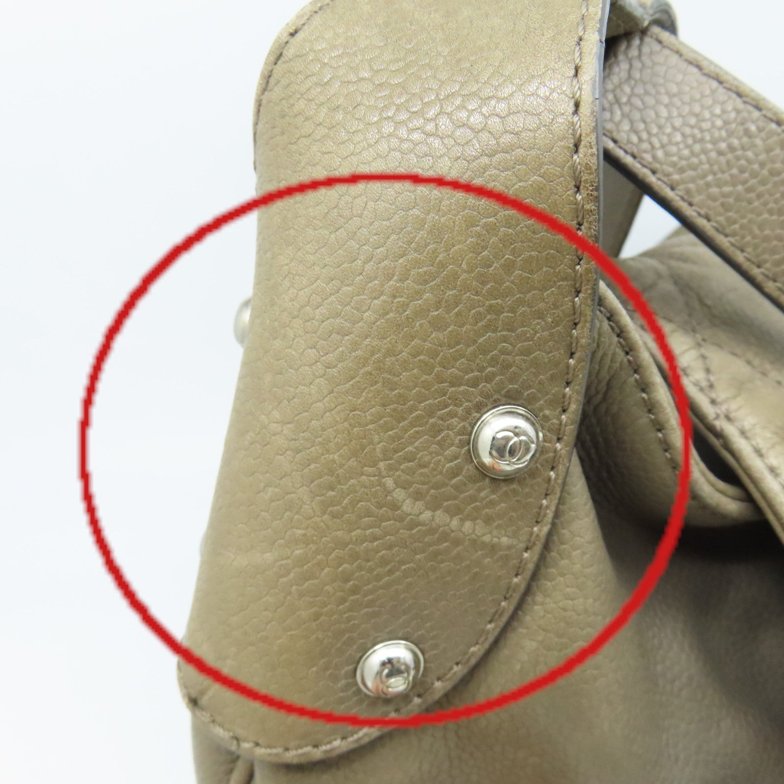 CHANEL 【激減優惠】菱格牛皮皮革Shoulder Bag銀扣肩背袋軍綠色