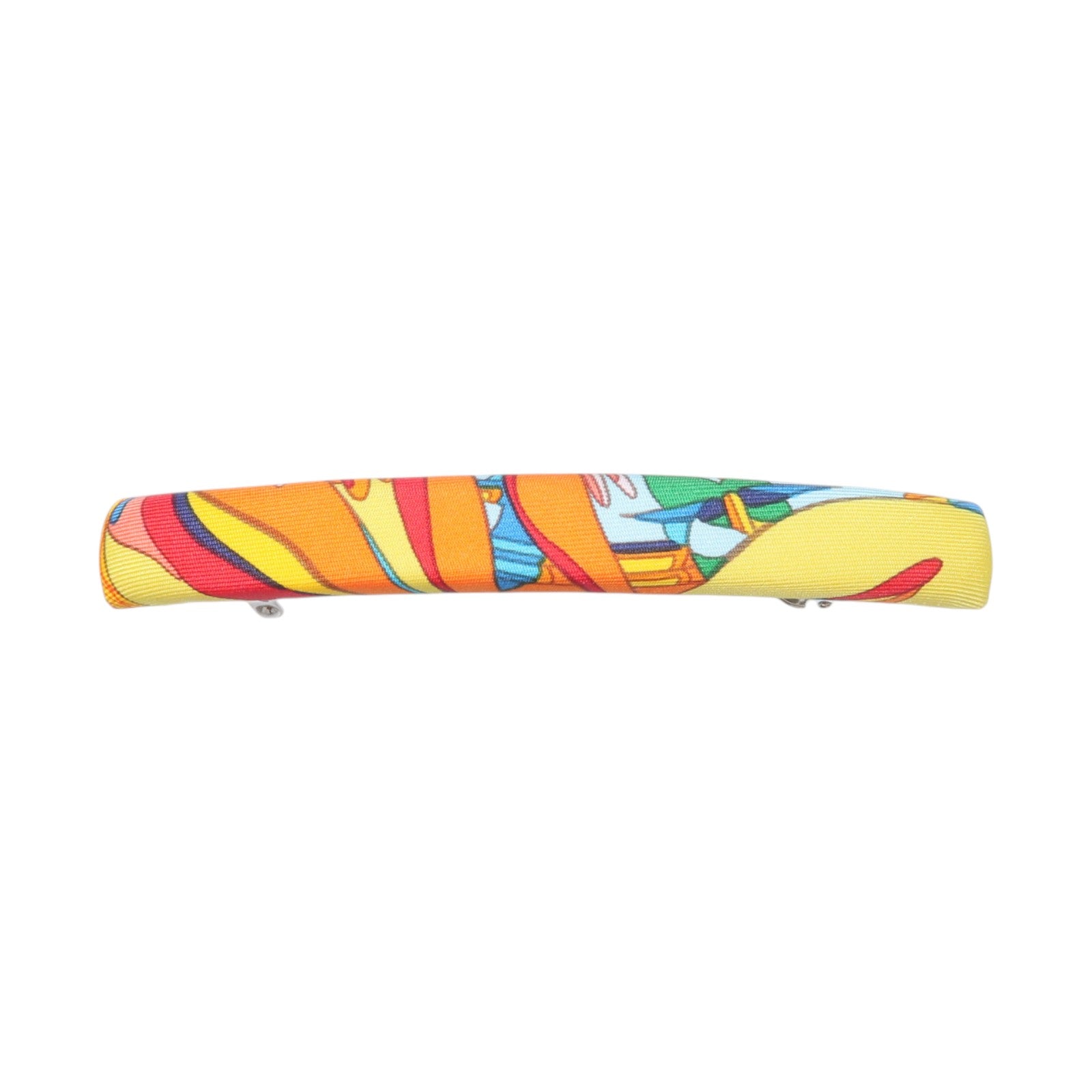 HERMES 金屬/絲質Eclipse Barrette GM髮夾