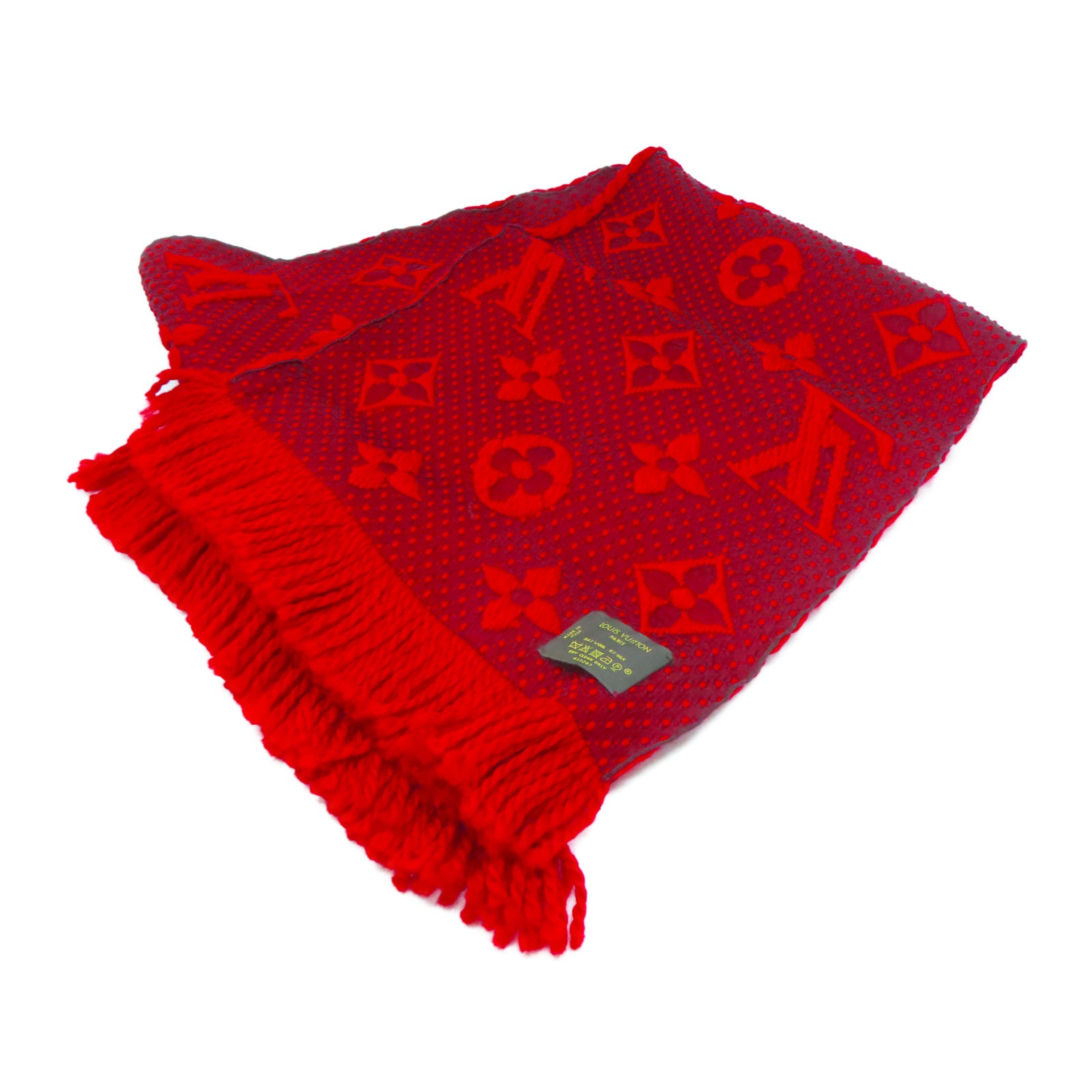 LOUIS VUITTON **【激減優惠】絲質/羊毛Logomania Scarf圍巾紅色
