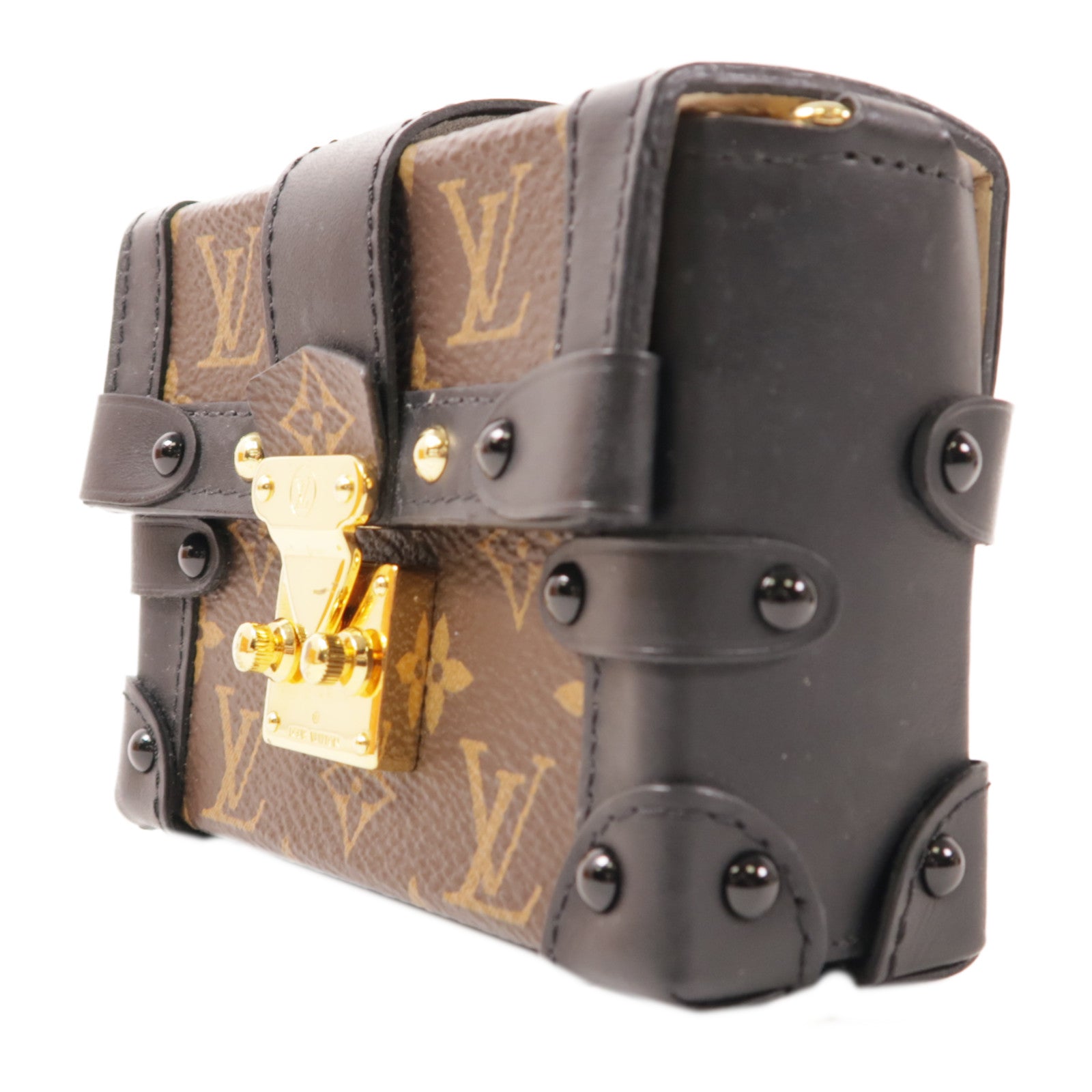 LOUIS VUITTON Monogram Mini Essential Trunk金扣鏈帶肩背袋