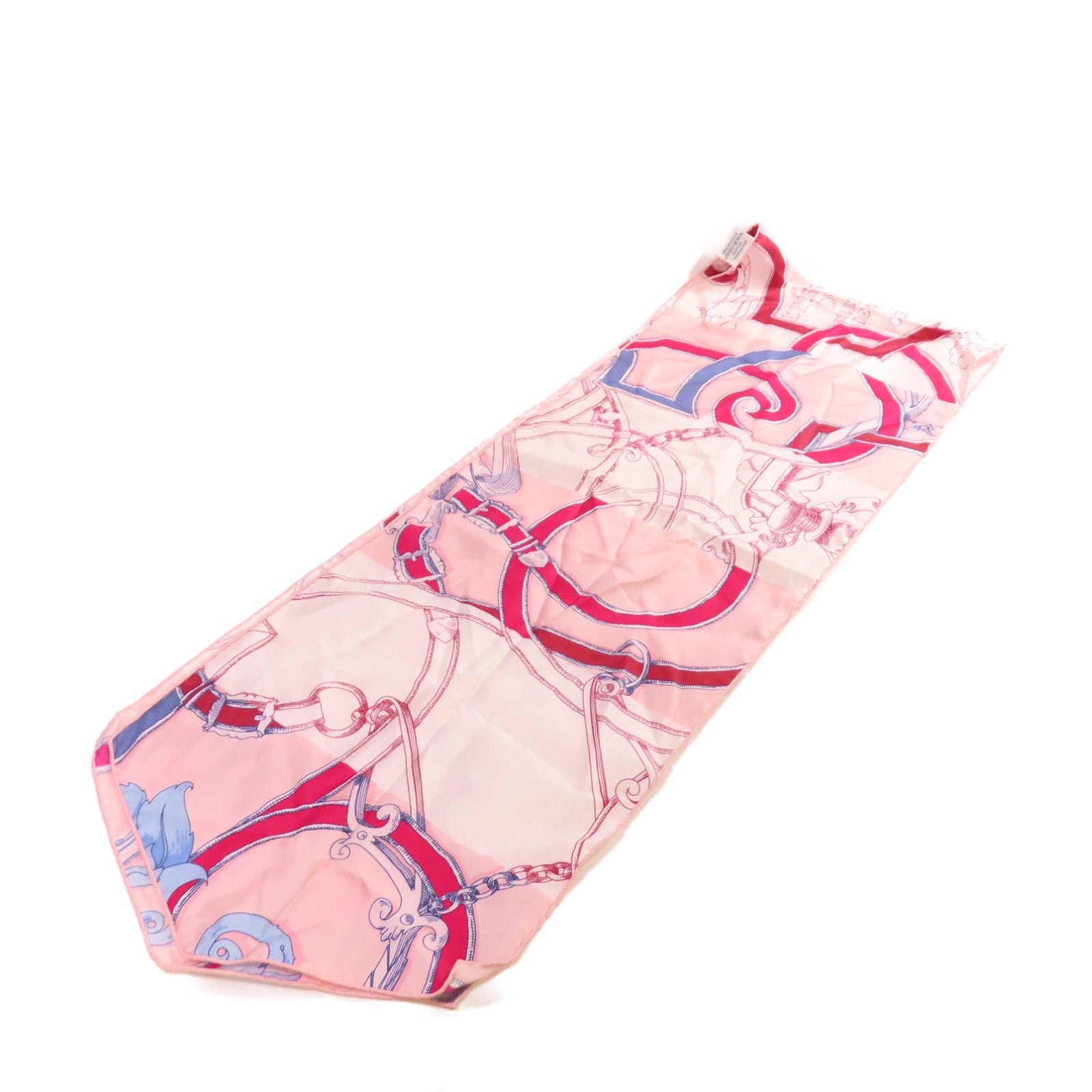 HERMES 絲質Maxi Twilly Scarf絲巾粉紅色/紅色/彩色