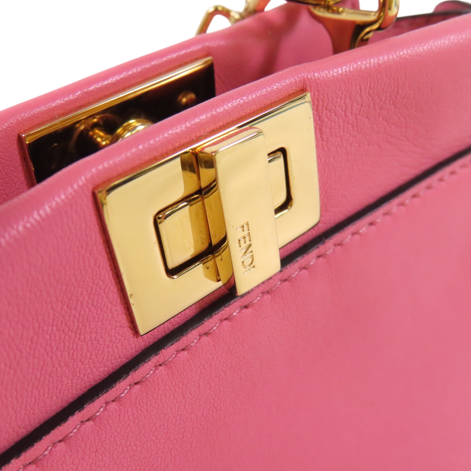 FENDI 【激減優惠】牛皮皮革Micro Peekaboo金扣肩背袋