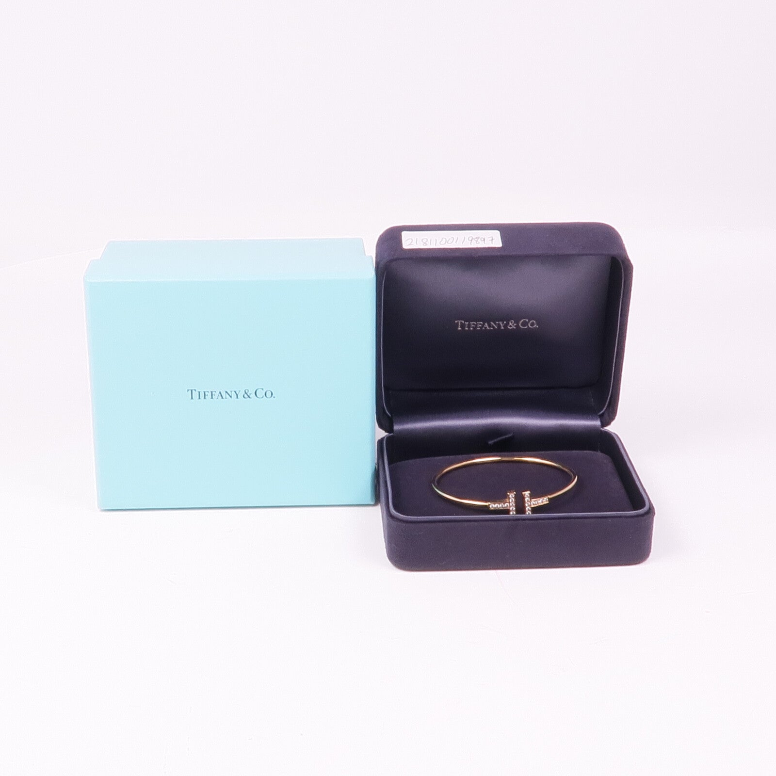 TIFFANY＆CO 18K玫瑰金T Wire Diamond Bracelet鑽石手鐲